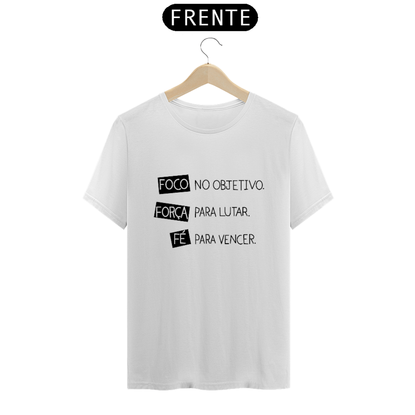Nome do produto  Camisa gospel, ´´Foco Força Fé´´ modelo 5