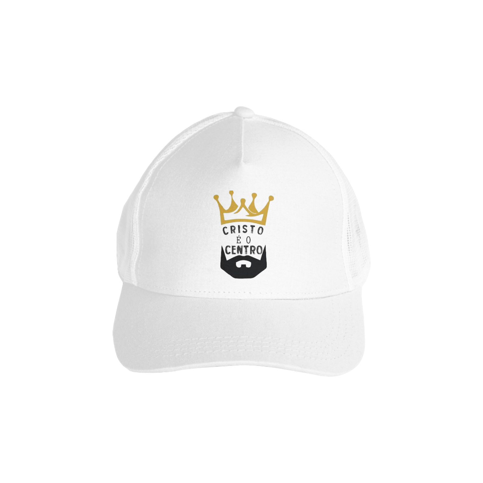 Nome do produto  Boné Americano com tela gospel, ``Cristo é o centro´´