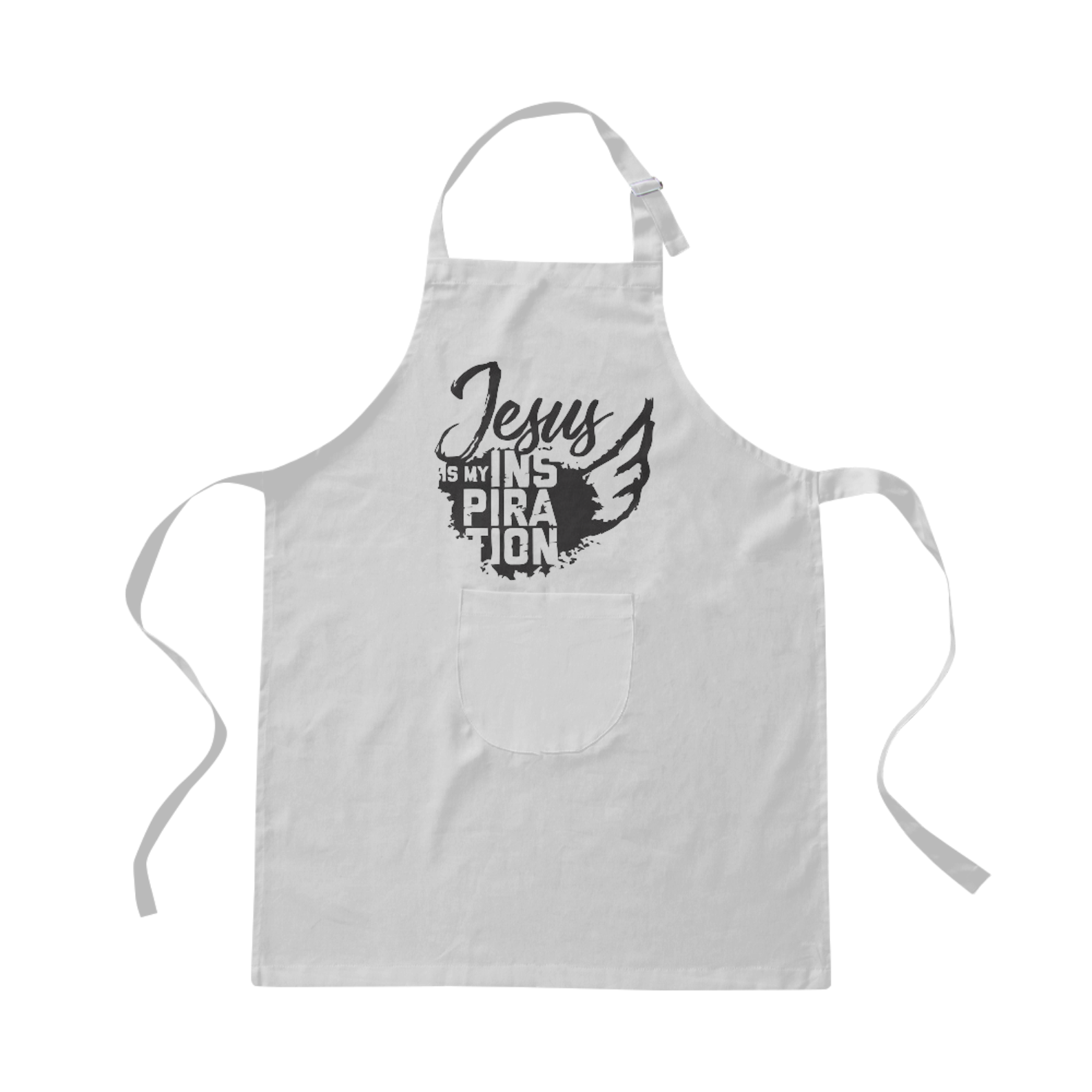 Nome do produto  Avental Brim gospel, ``Jesus is my inspiration´´