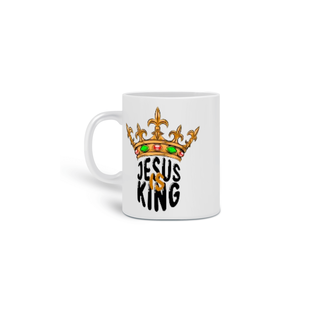 Nome do produto  Caneca gospel, ``Jesus is king´´ modelo 1