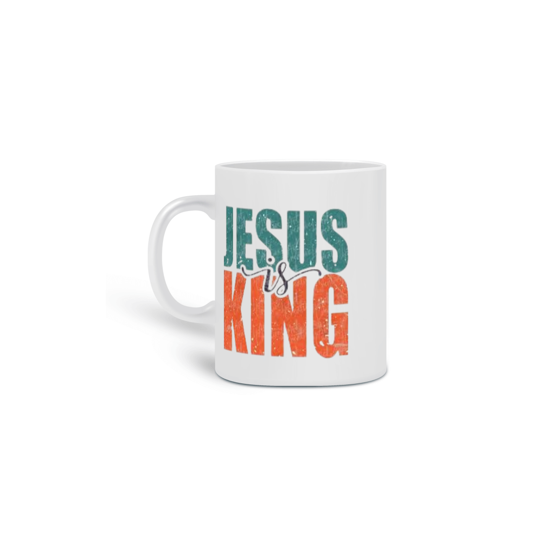 Nome do produto  Caneca gospel, ``Jesus is king´´ modelo 2