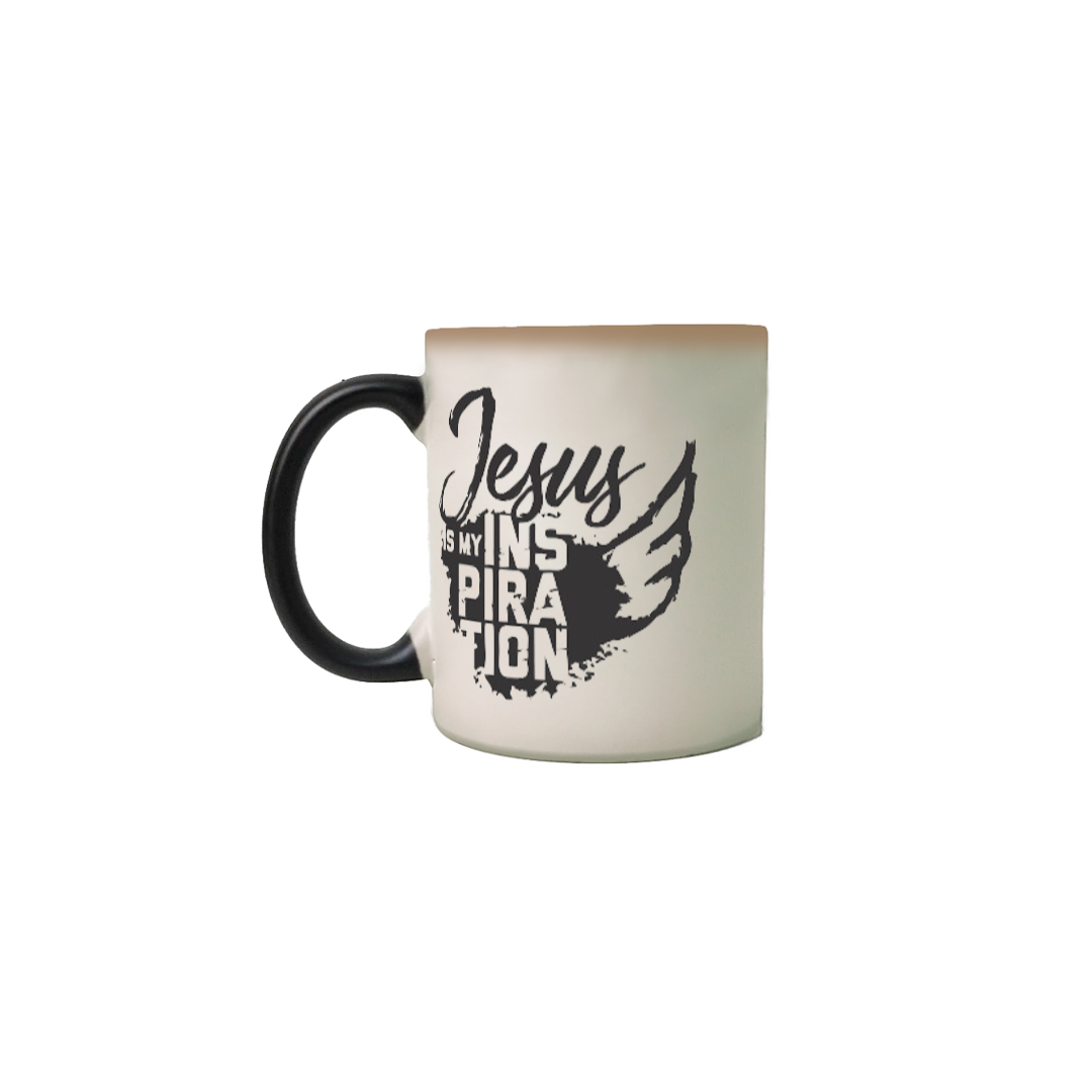Nome do produto  Caneca Mágica gospel, ``Jesus is my inspiration´´