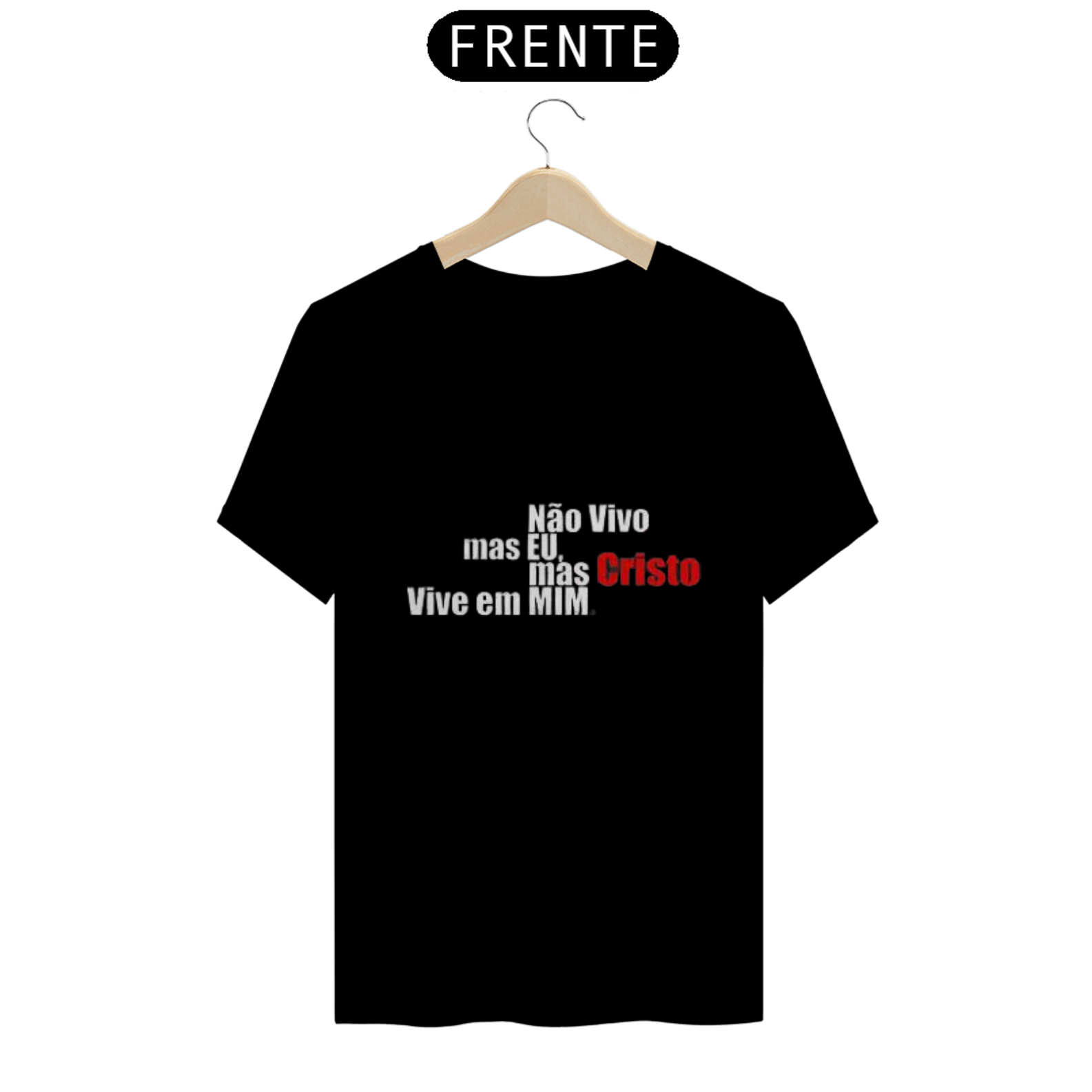 Nome do produto  Camisa gospel, ``Cristo vive em mim`` modelo 1