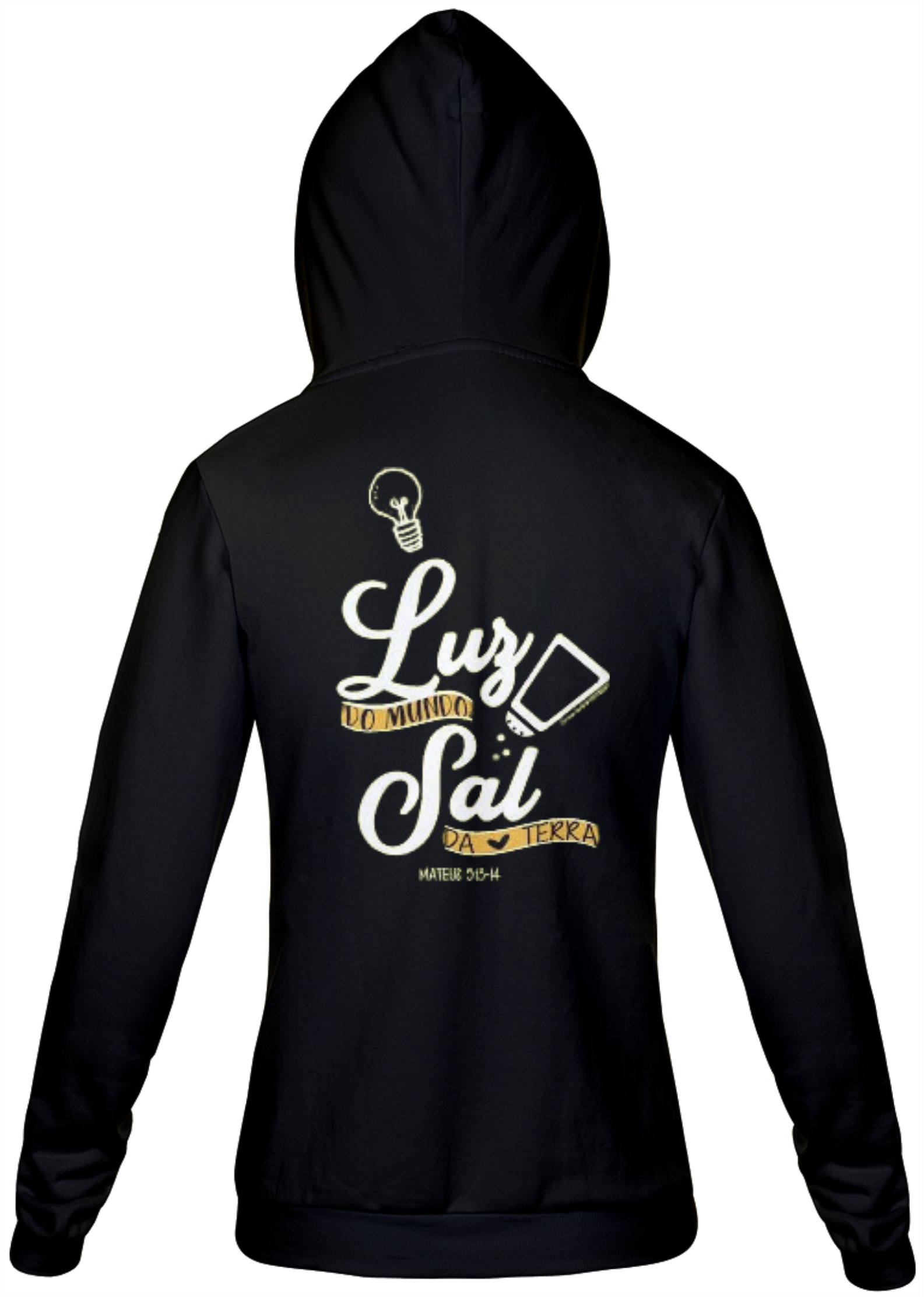 Nome do produto  Moletom com Ziper gospel, ``Mateus 5:13-16´´