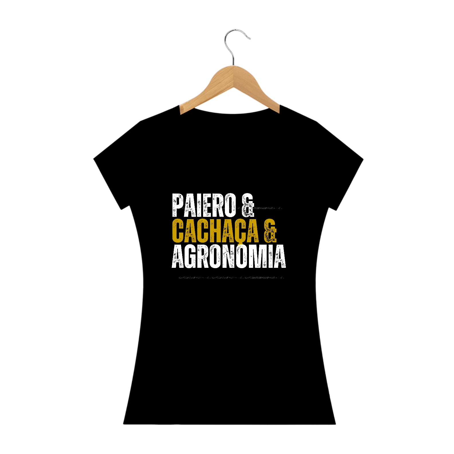 T-shirt feminina 'Paiero, cachaça e agronomia 100% algodão