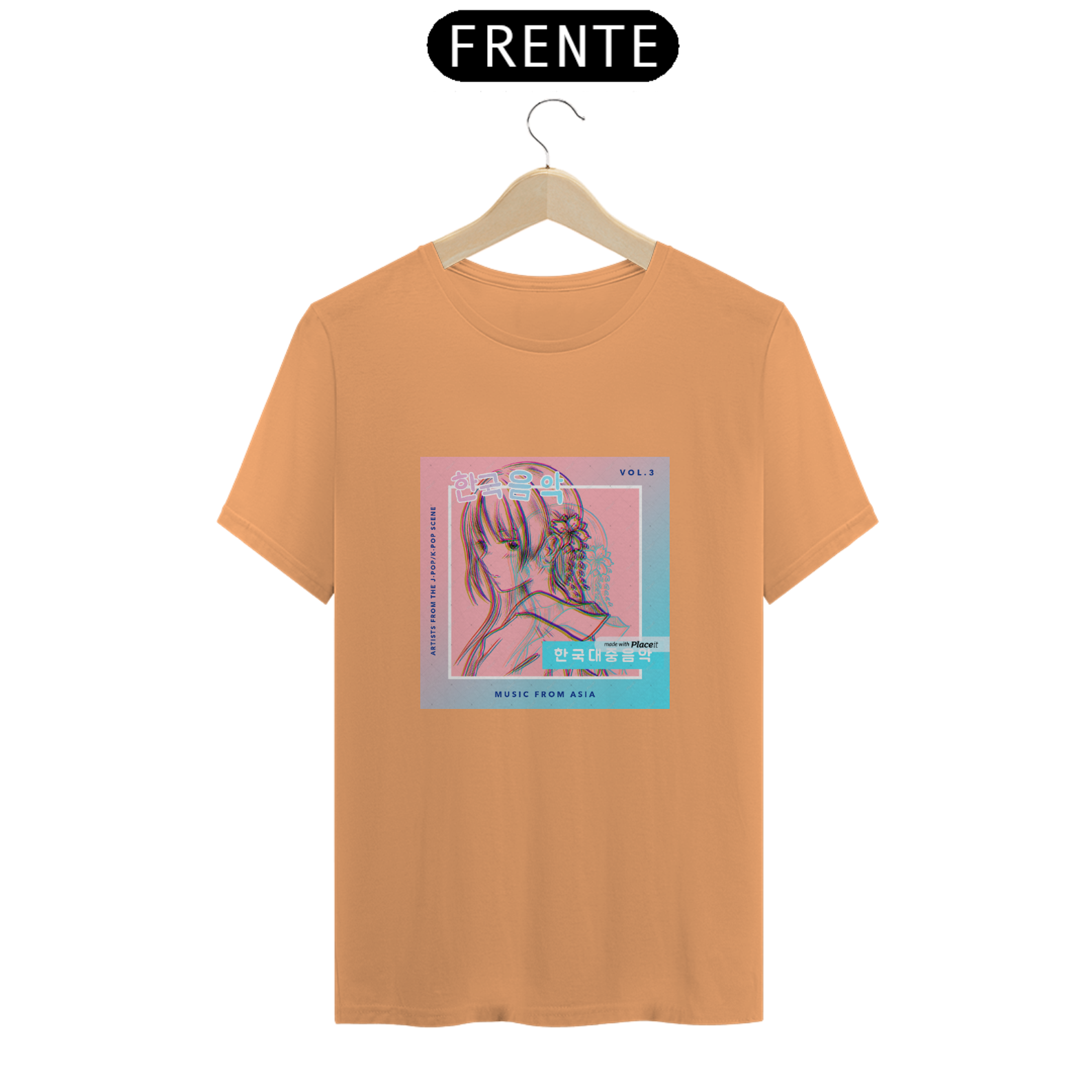 camiseta com menina de anime