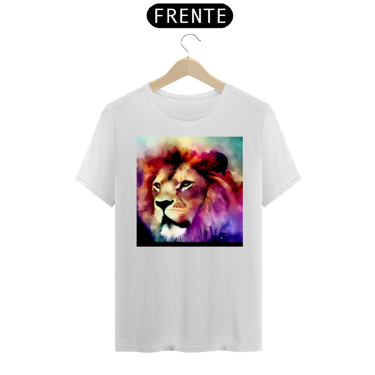 T-Shirt Classic Masculina Leão Aquarela