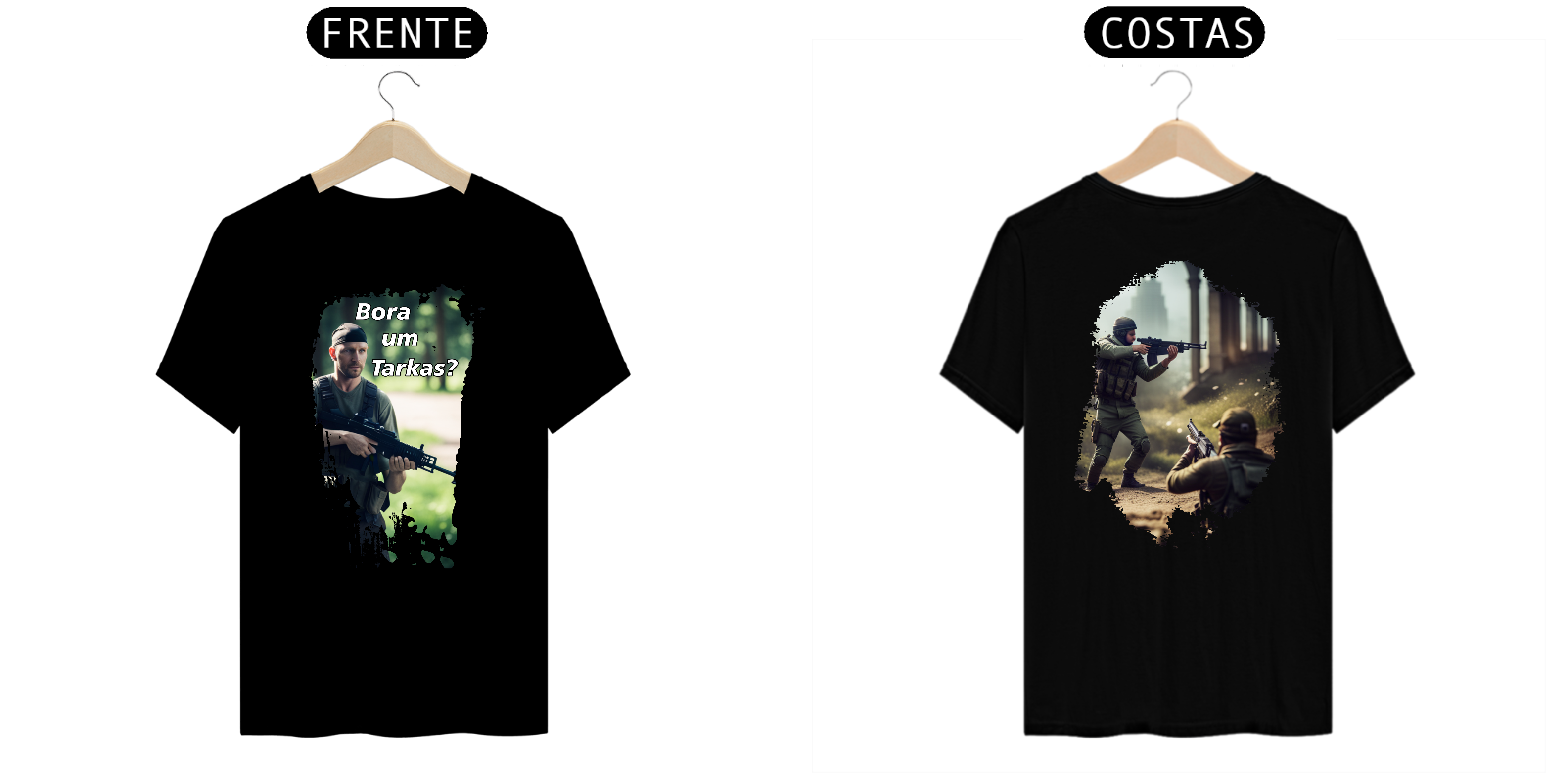 Camiseta Masculina Bora um Tarkas? (Frente e Costas)