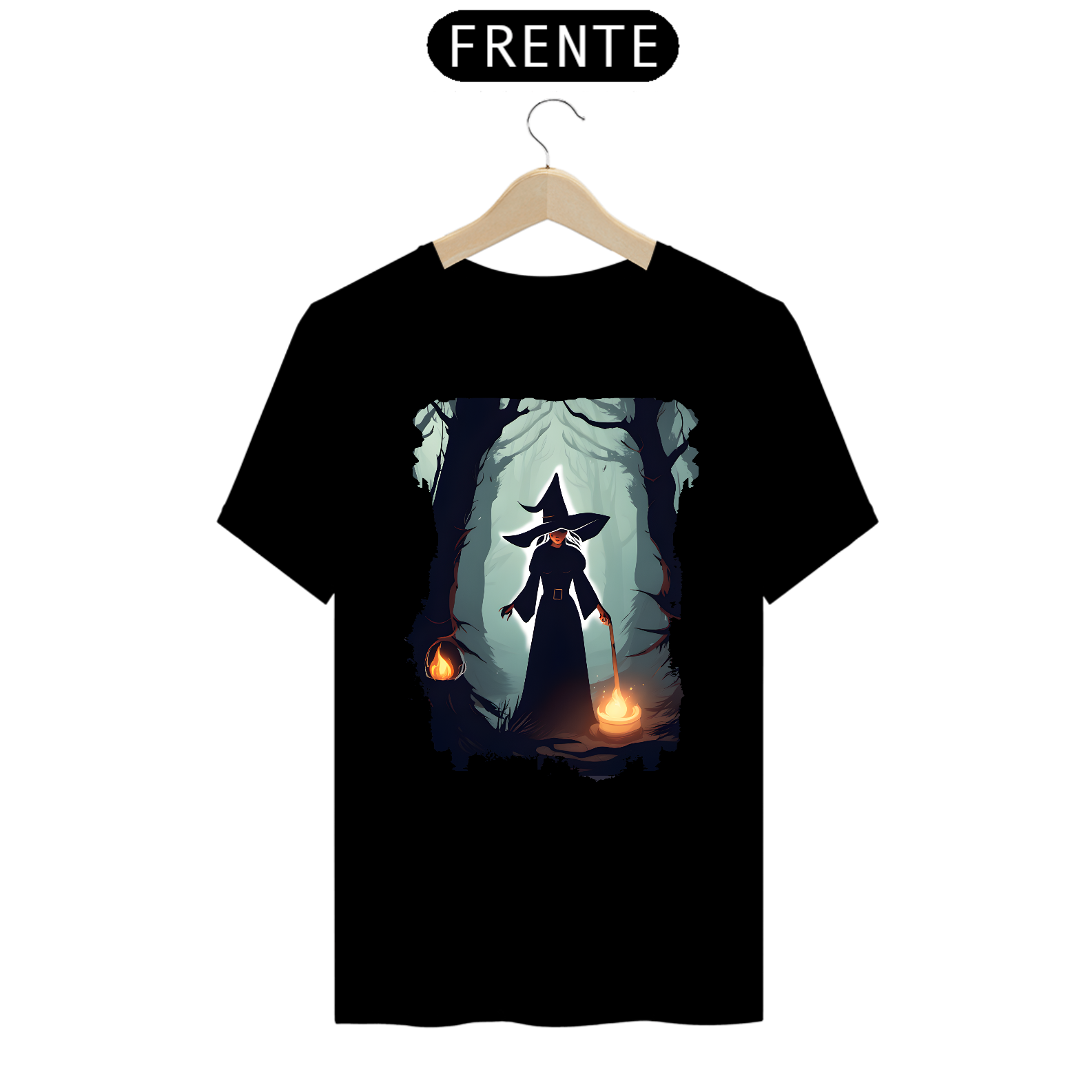 Camiseta Masculina Bruxa Ateando Fogo