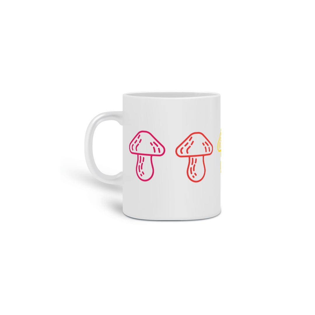 Caneca cogumelos coloridos 