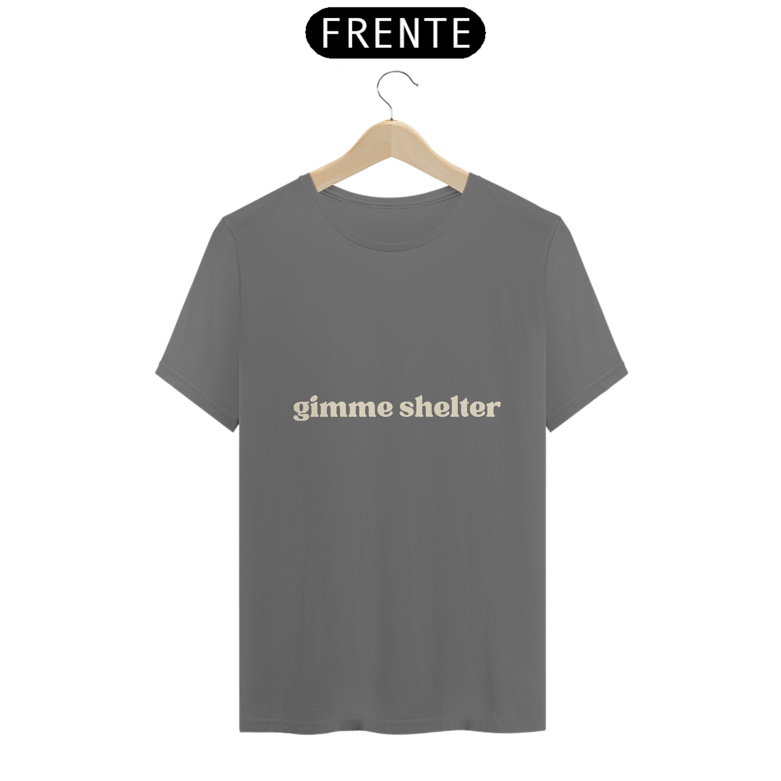 T-shirt Estonada Cinza Chumbo Gimme Shelter
