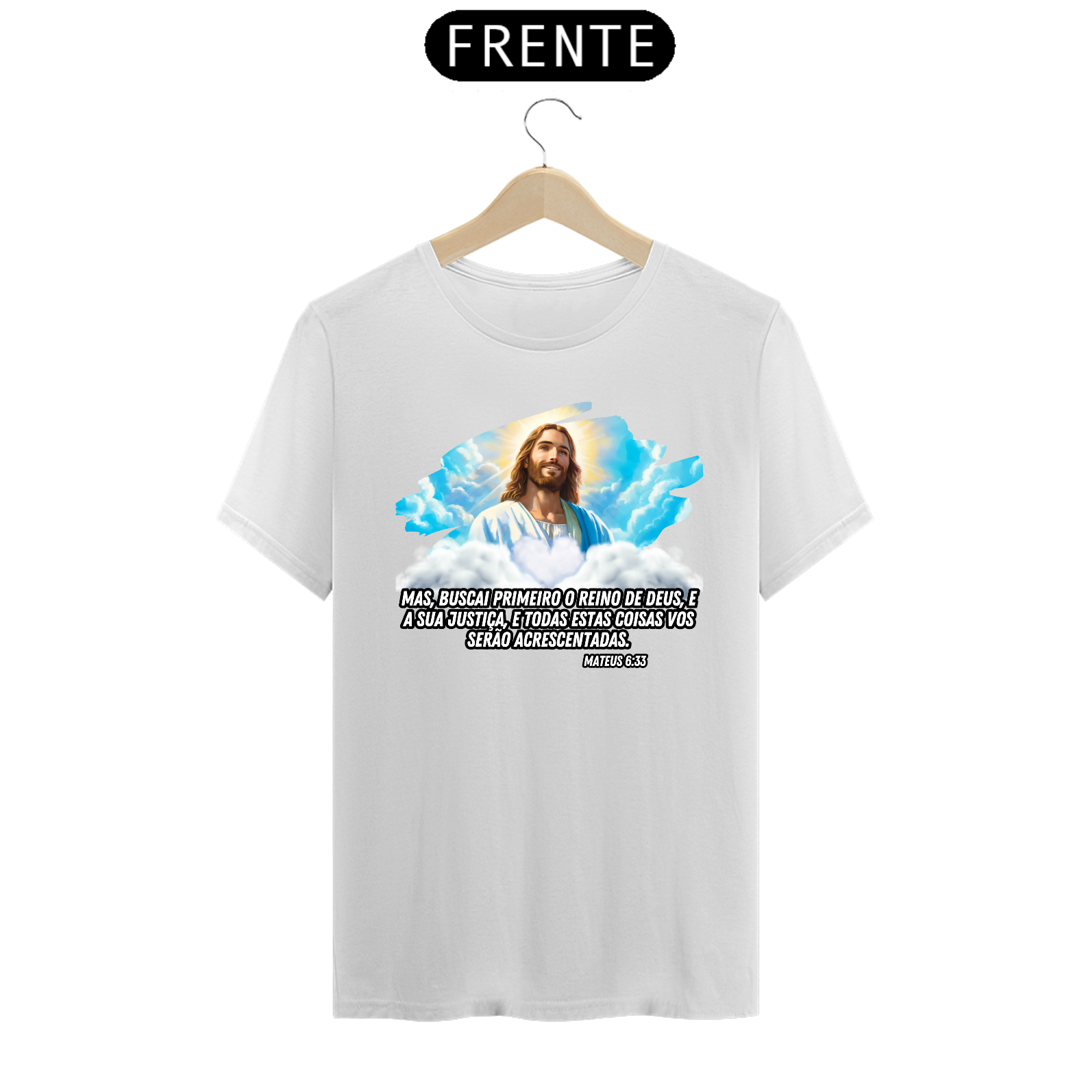 Camiseta Econômica Mateus 6:33 Personalizado