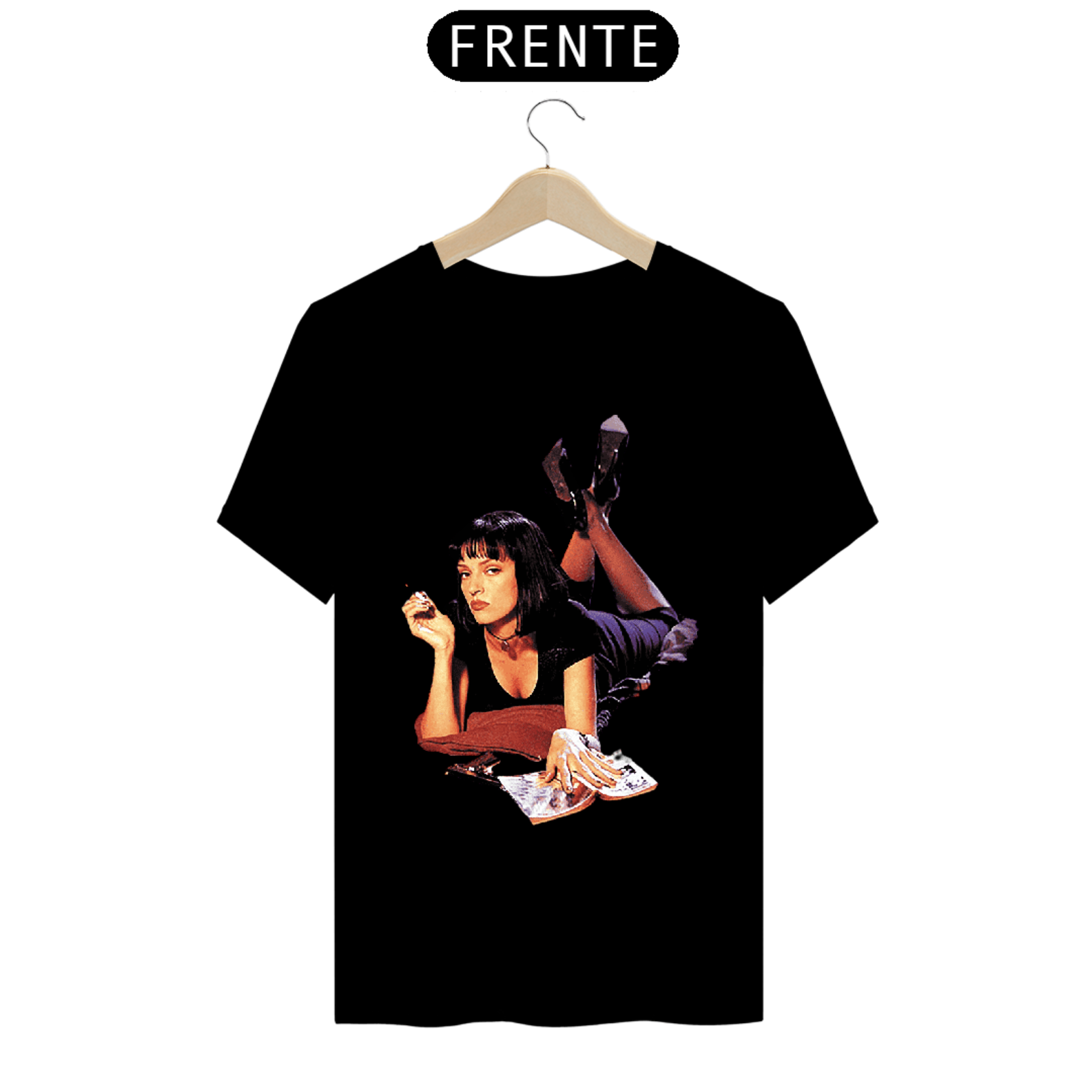 Mulher Pulp Fiction camisa