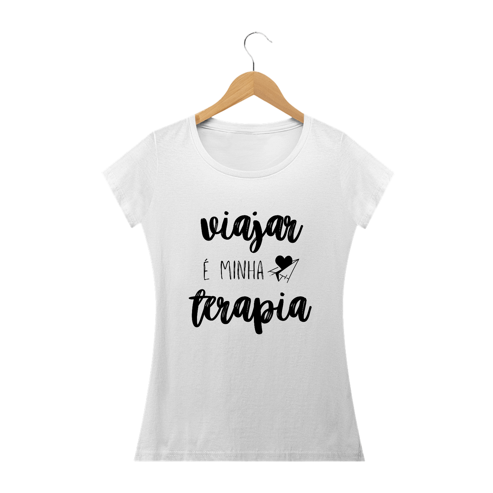 Blusa Viajar É Minha Terapia Modelo Aviãozinho de Papel 