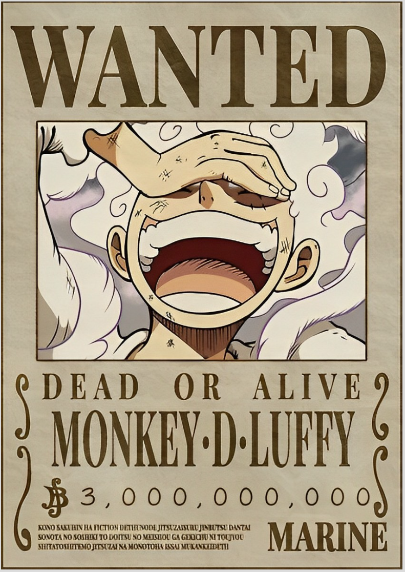 Nome do produto: Cartaz de Procurado Luffy