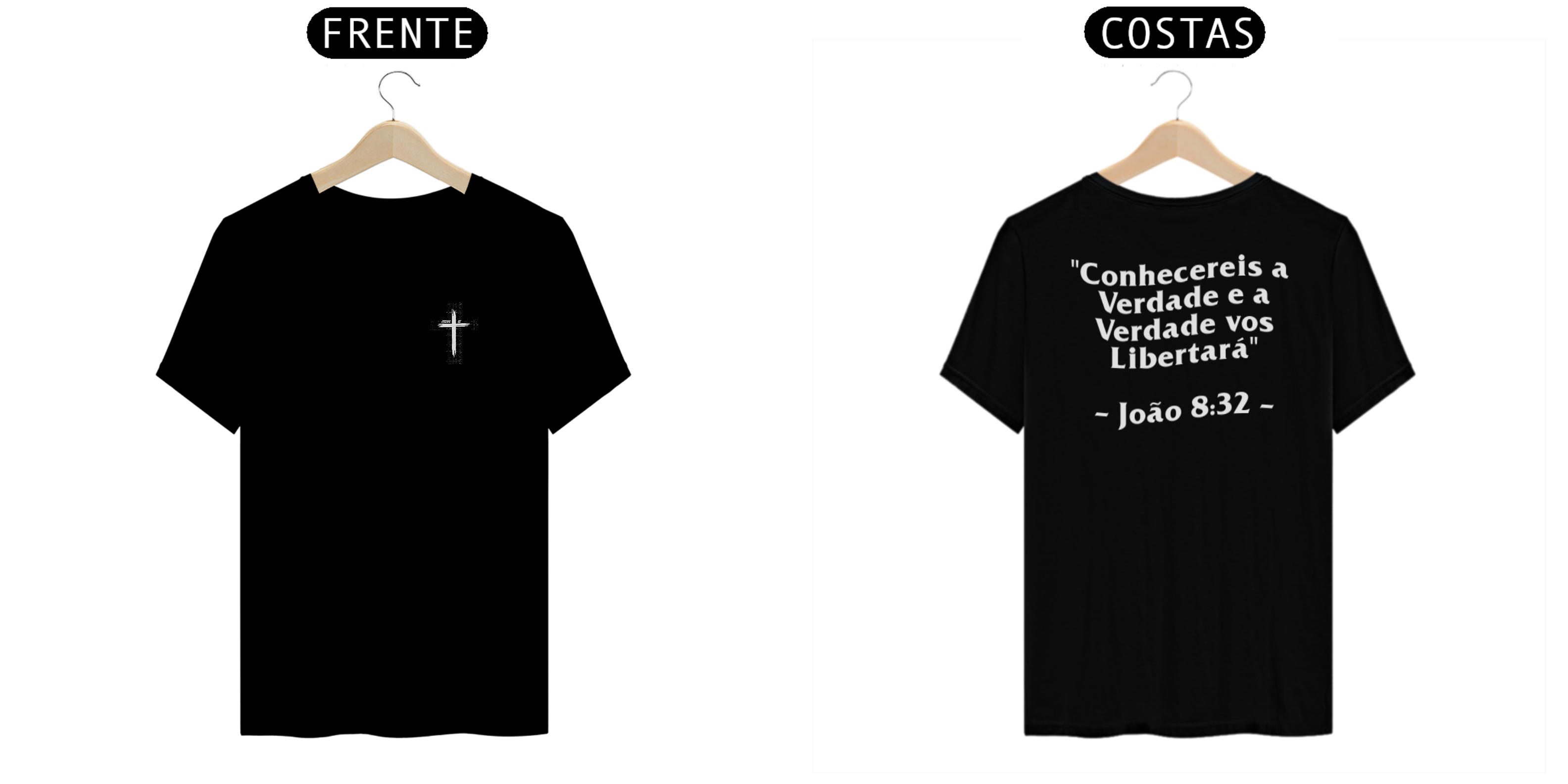 T-Shirt - Conhecereis a  Verdade - Preta