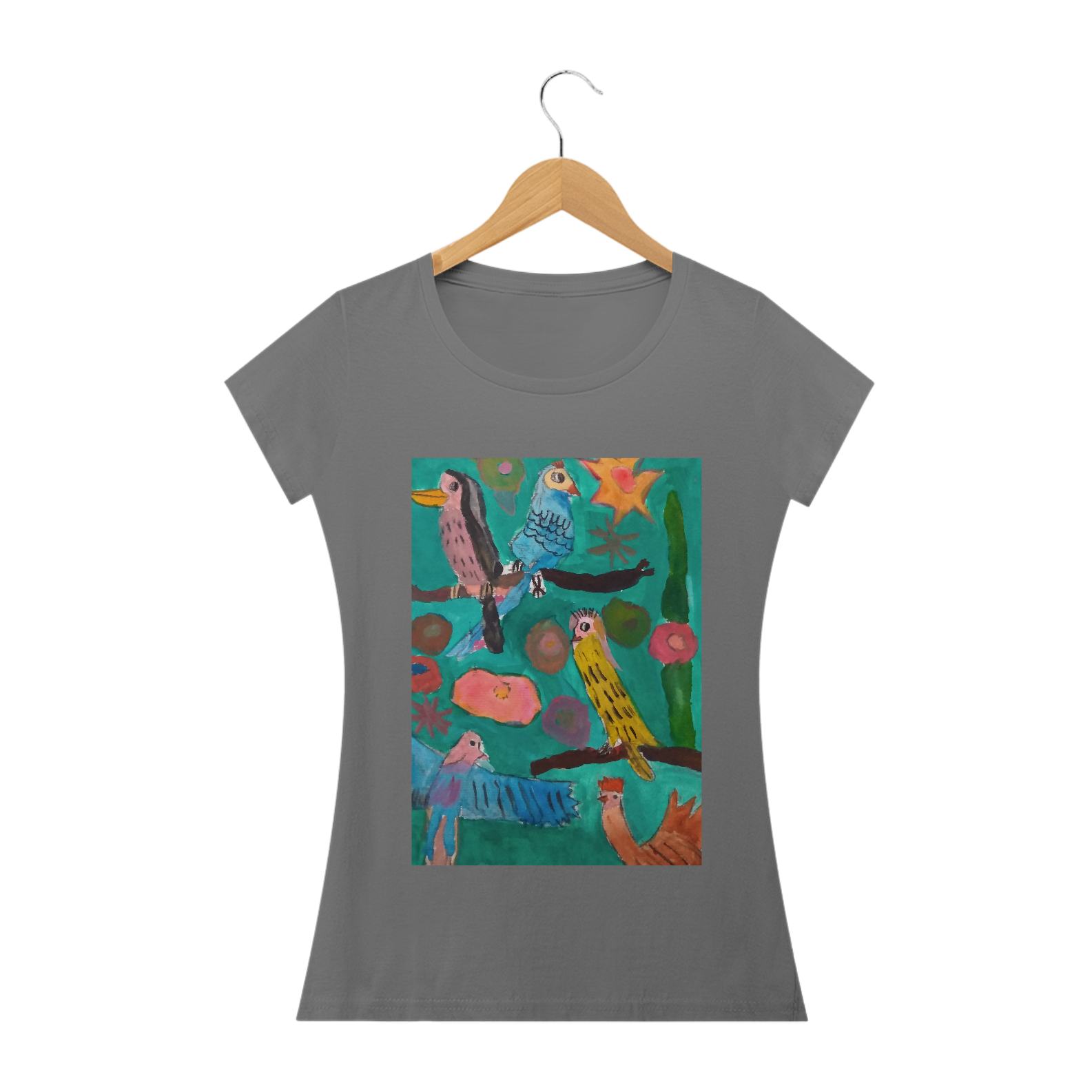 Nome do produto: Camiseta baby long PÁSSAROS