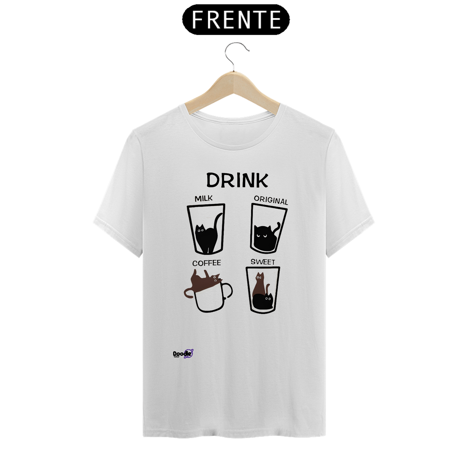 Camisa T-SHIRT QUALITY- COFFE CAT