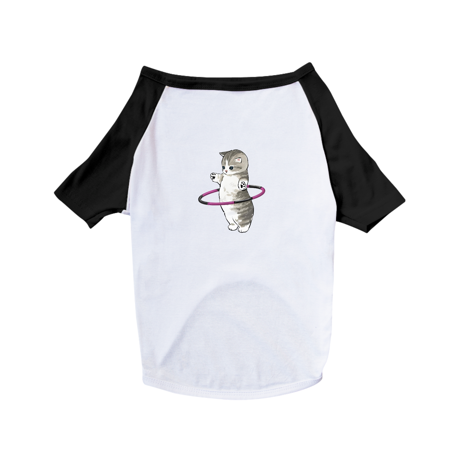 Camisa de pet- Gatinho com um bambolê