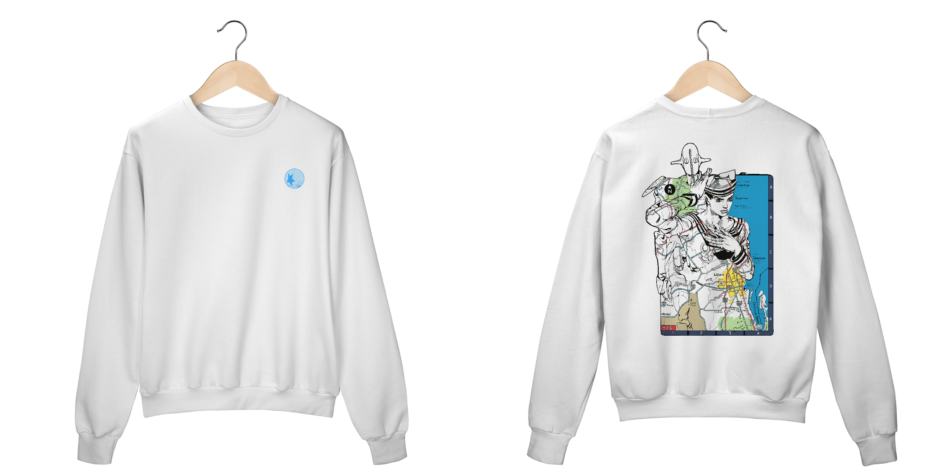 Moletom Fechado Unisex Gappy Frente Costas