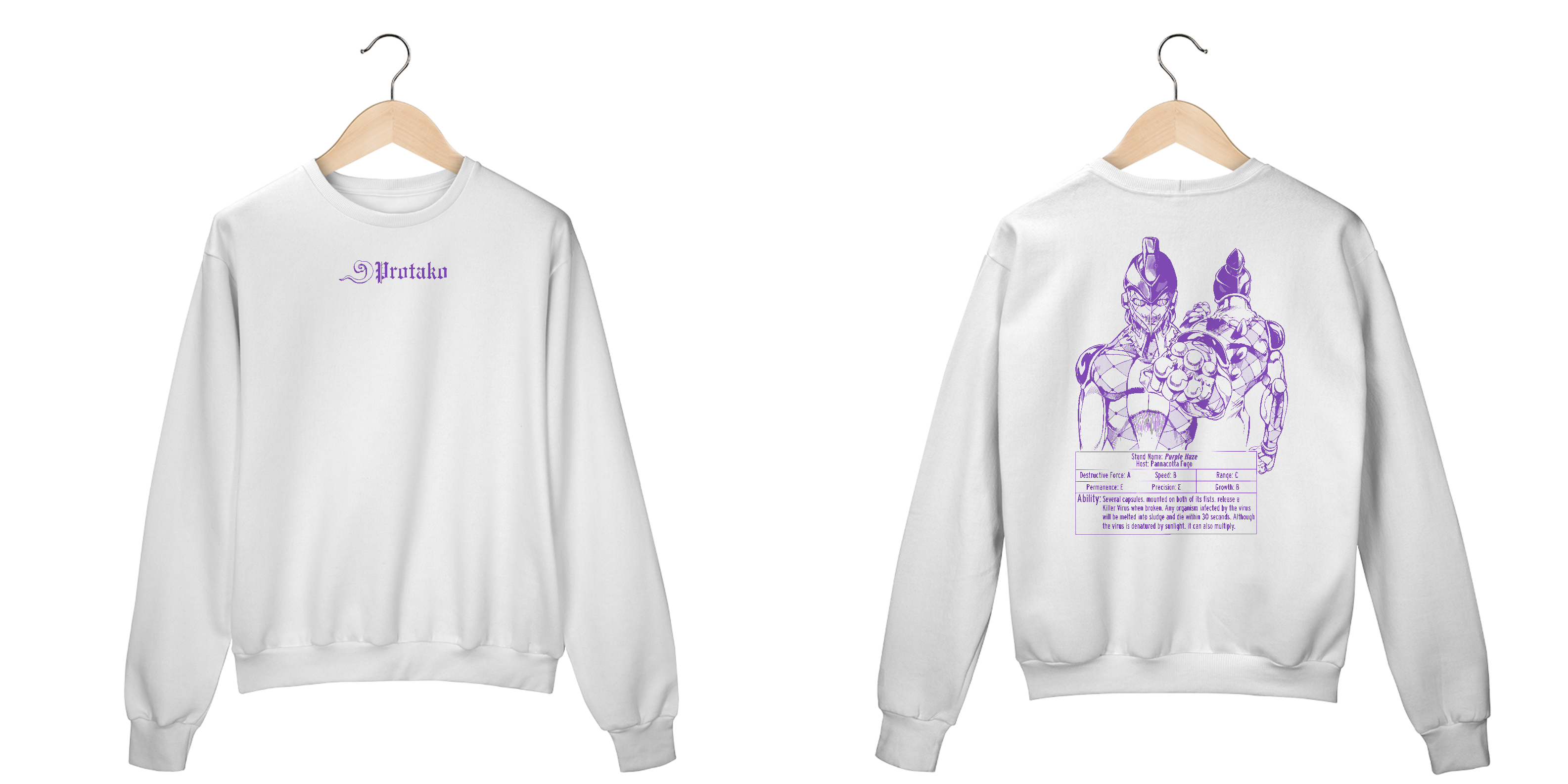 Moletom Fechado Unisex Purple Raze Frente Costas