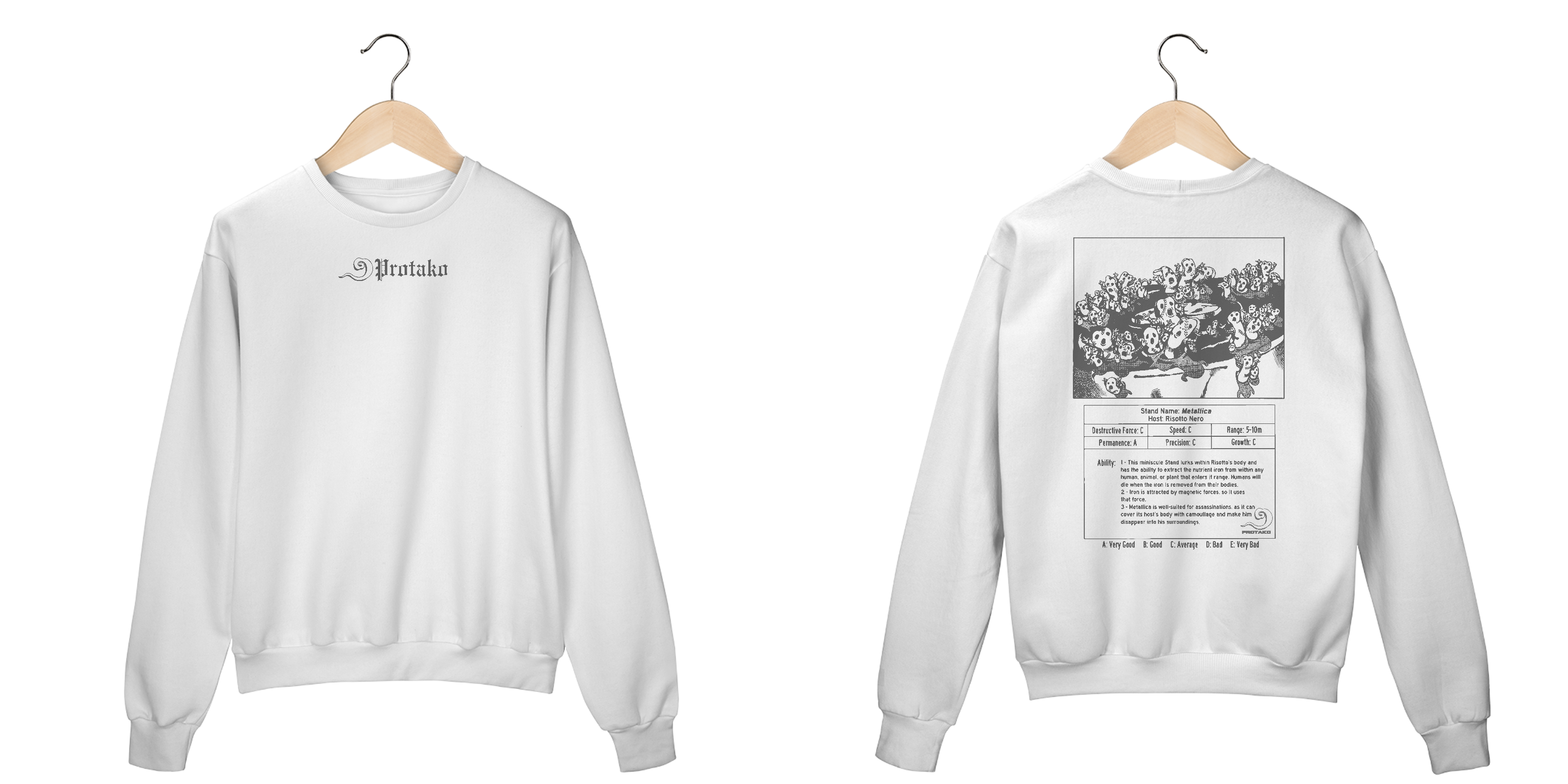 Moletom Fechado Unisex Risoto Frente Costas