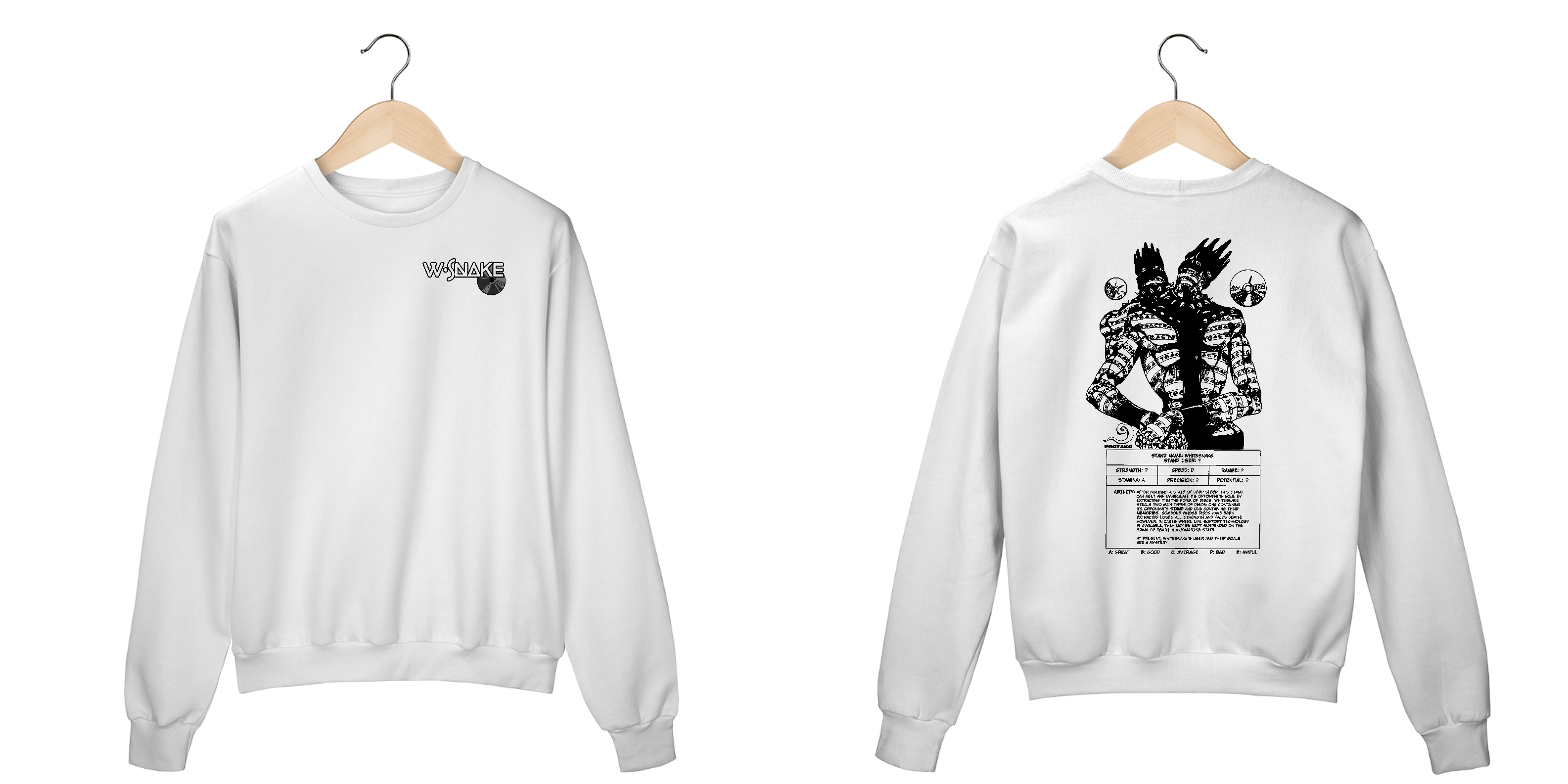 Moletom Fechado Unisex W Snake Frente Costas