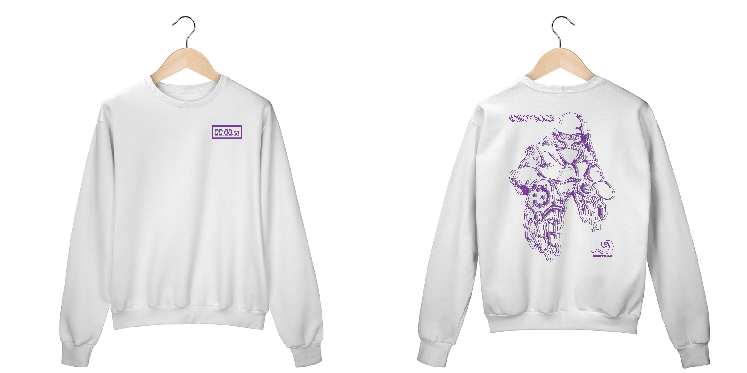 Moletom Fechado Unisex Moody Frente Costas