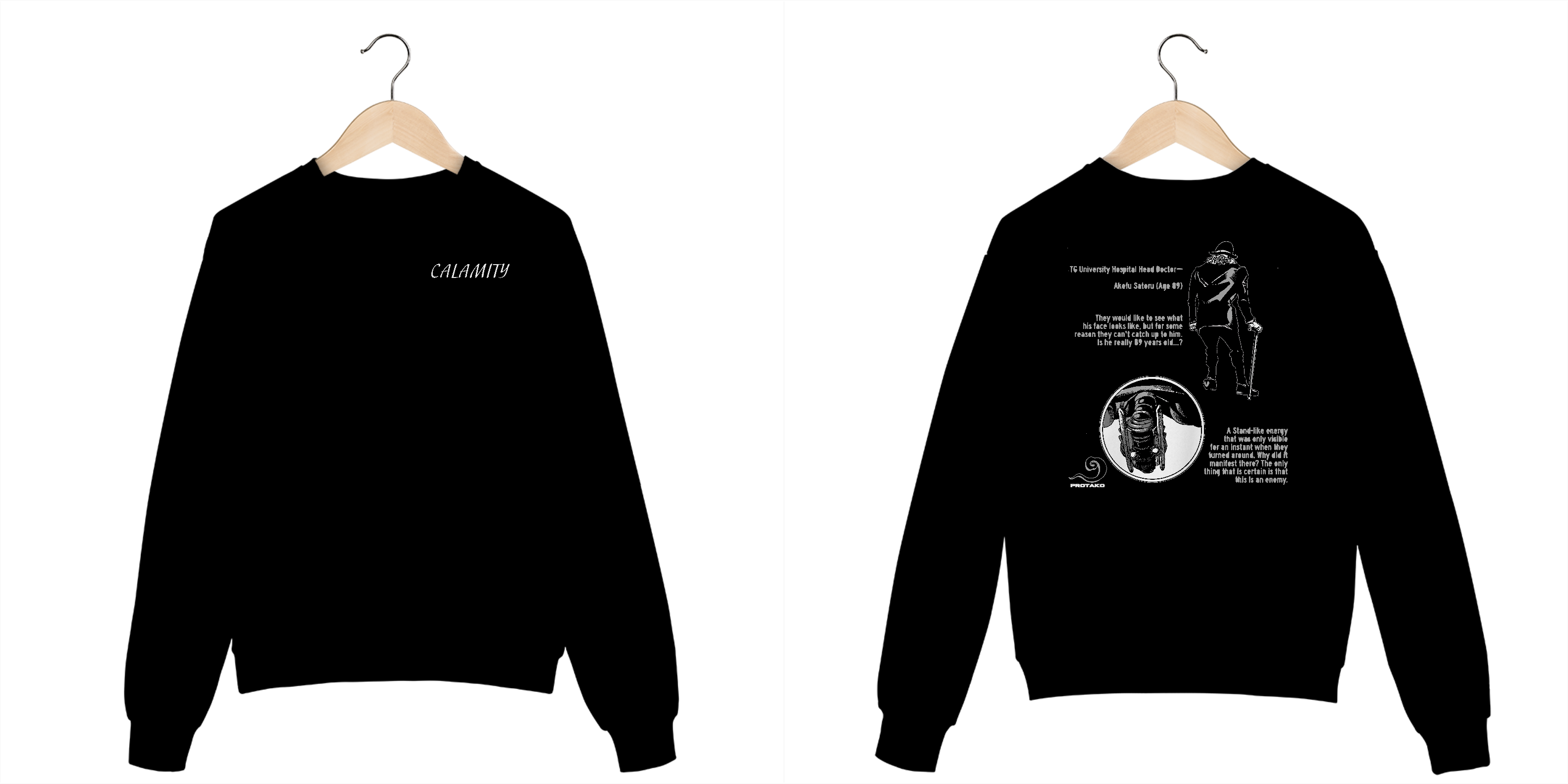 Moletom Fechado Unisex Calamity Frente Costas