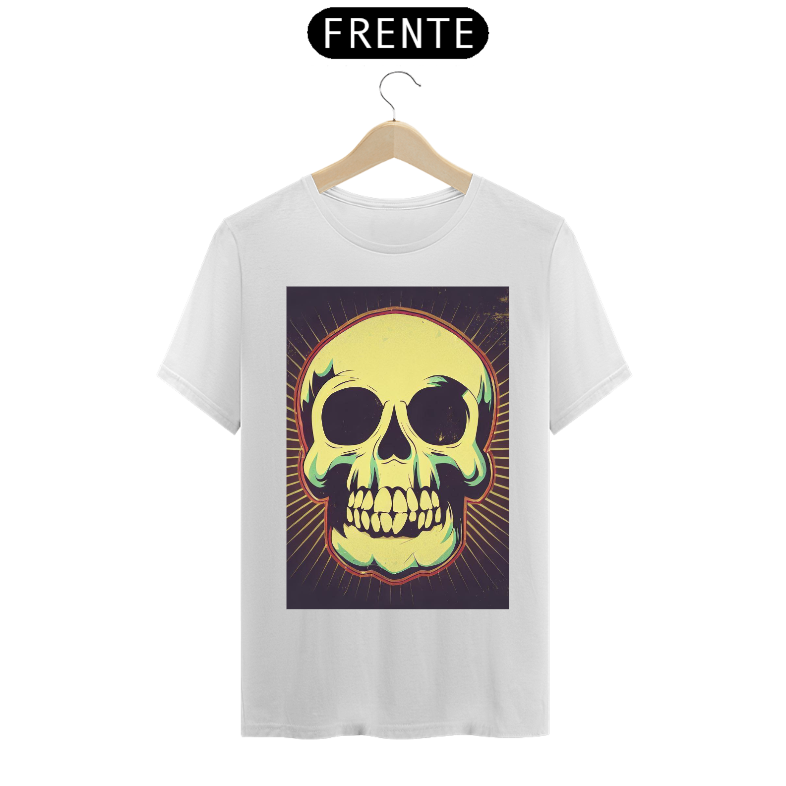 Nome do produto  Camiseta masculina caveira retrô