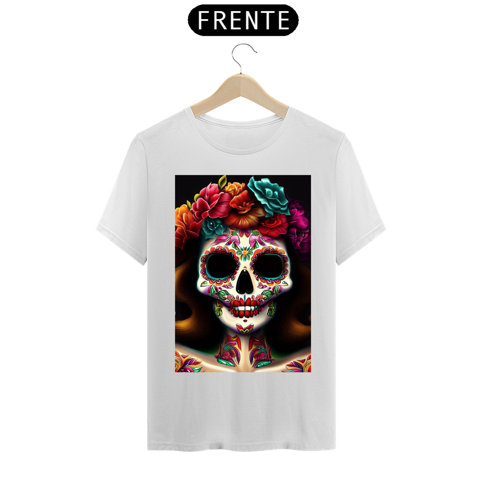 Nome do produto  Camiseta masculina caveira mexicana digital