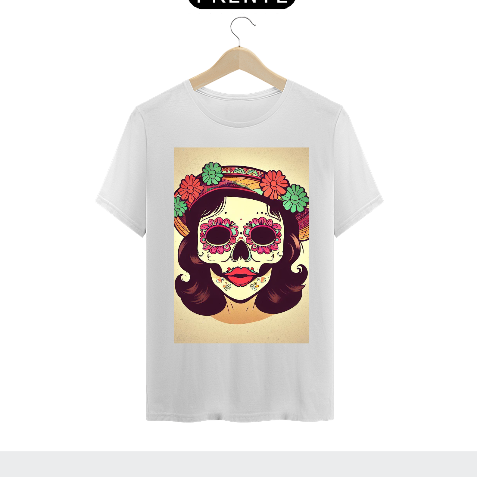 Nome do produto  Camiseta masculina caveira mexicana retrô