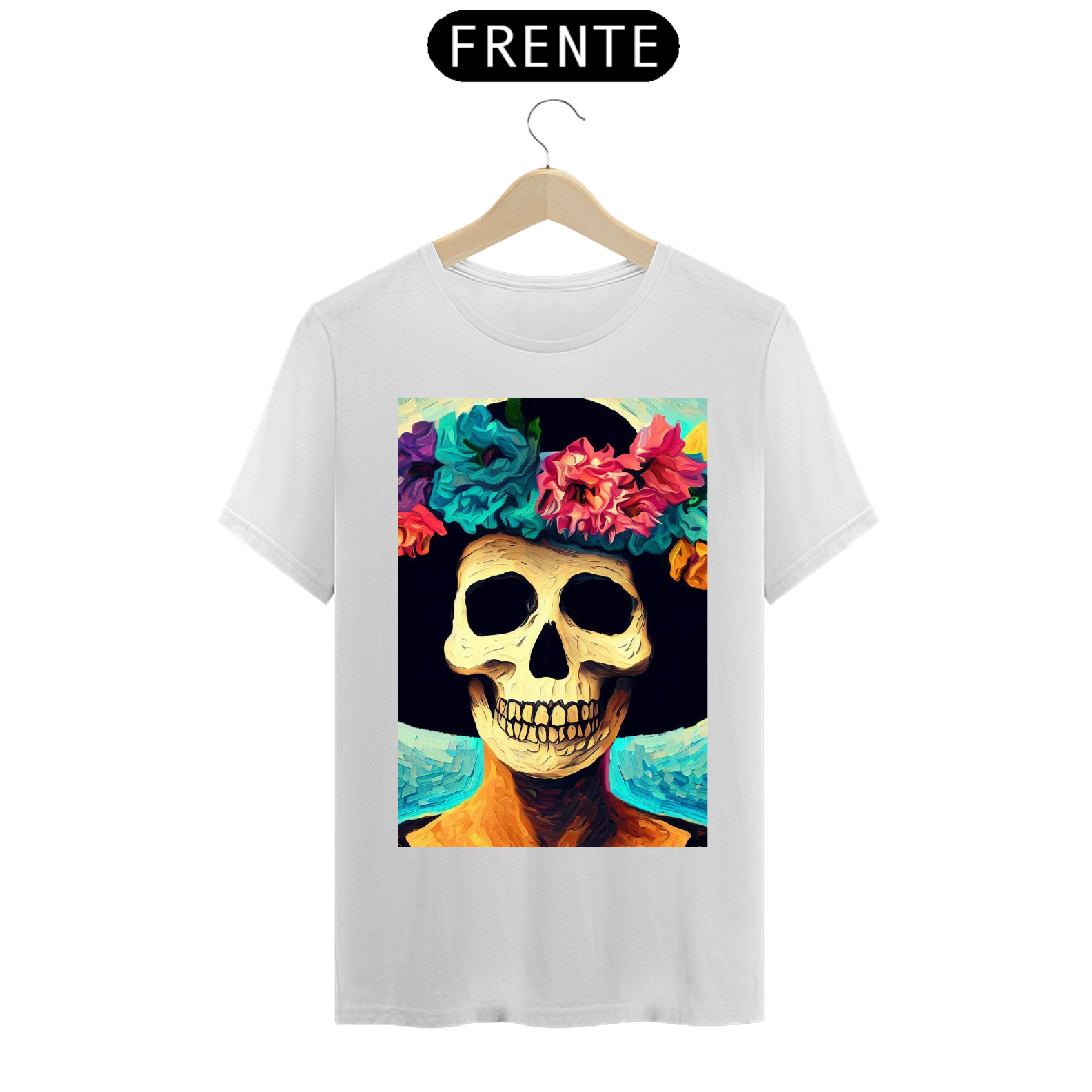 Nome do produto  Camiseta masculina caveira mexicana vangogh