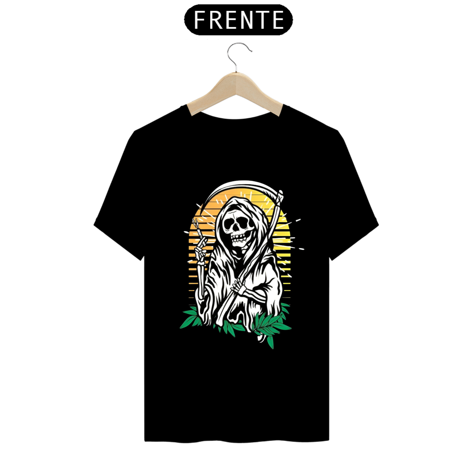 Camiseta masculina Caveira fumando 