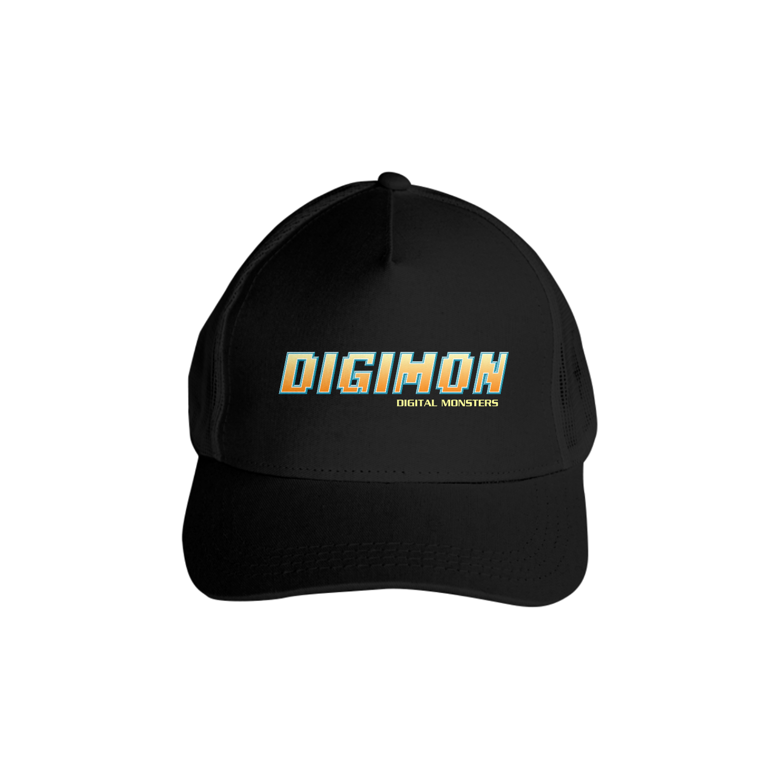 Boné Americano Trucker Aba Curva Anime Digimon