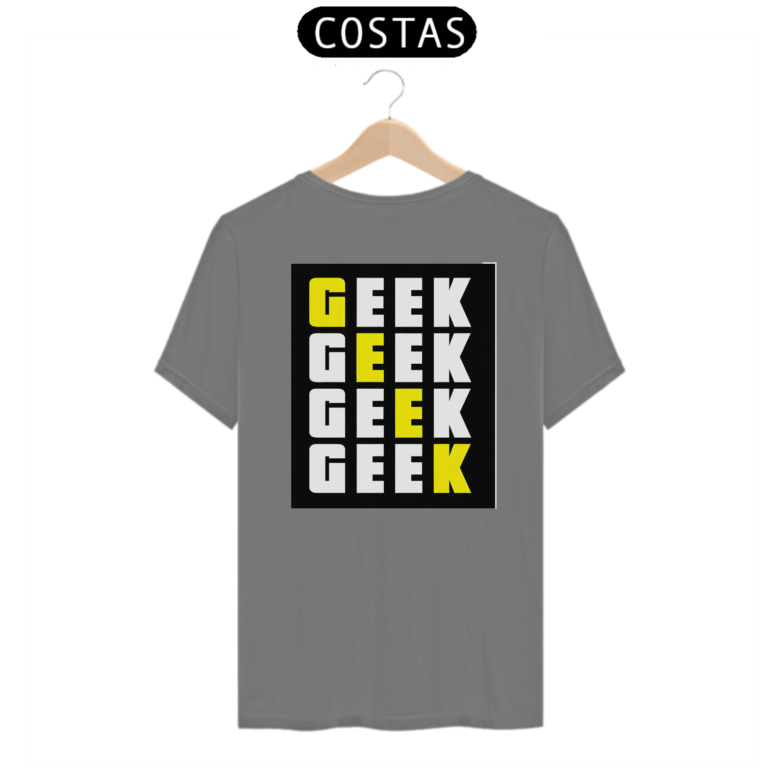 Camisa Geek Amarelo - Costas - Estonada
