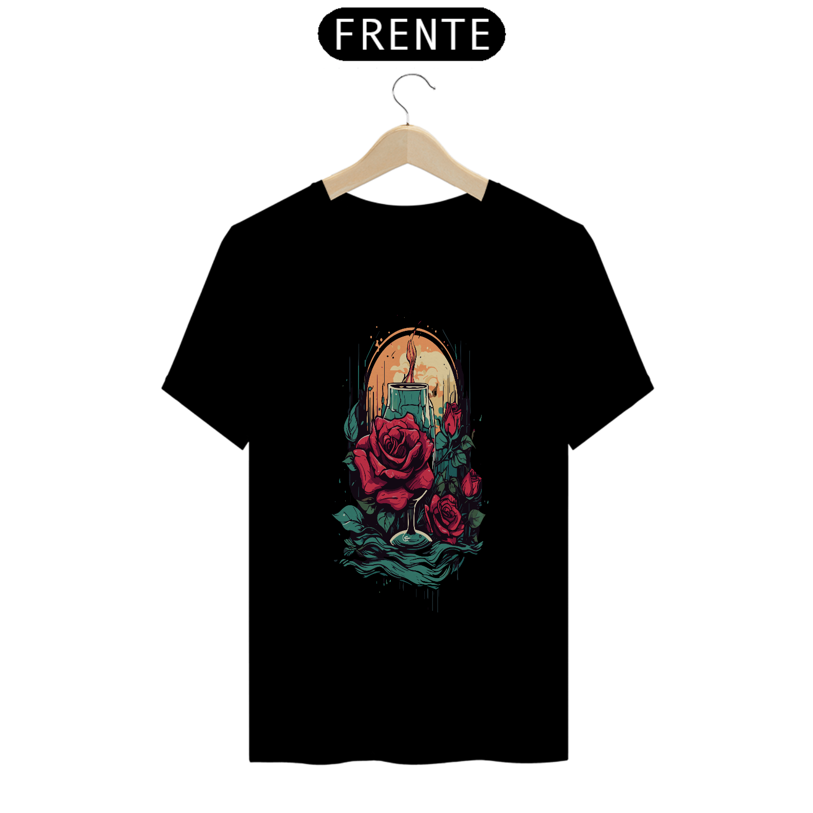 Camiseta Quality Rosas e Vinho