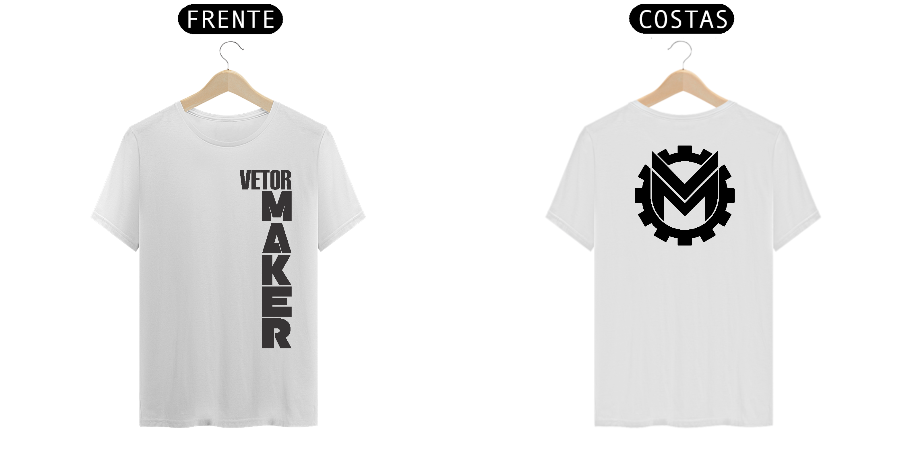 Camiseta com Logo Vertical Cores Claras