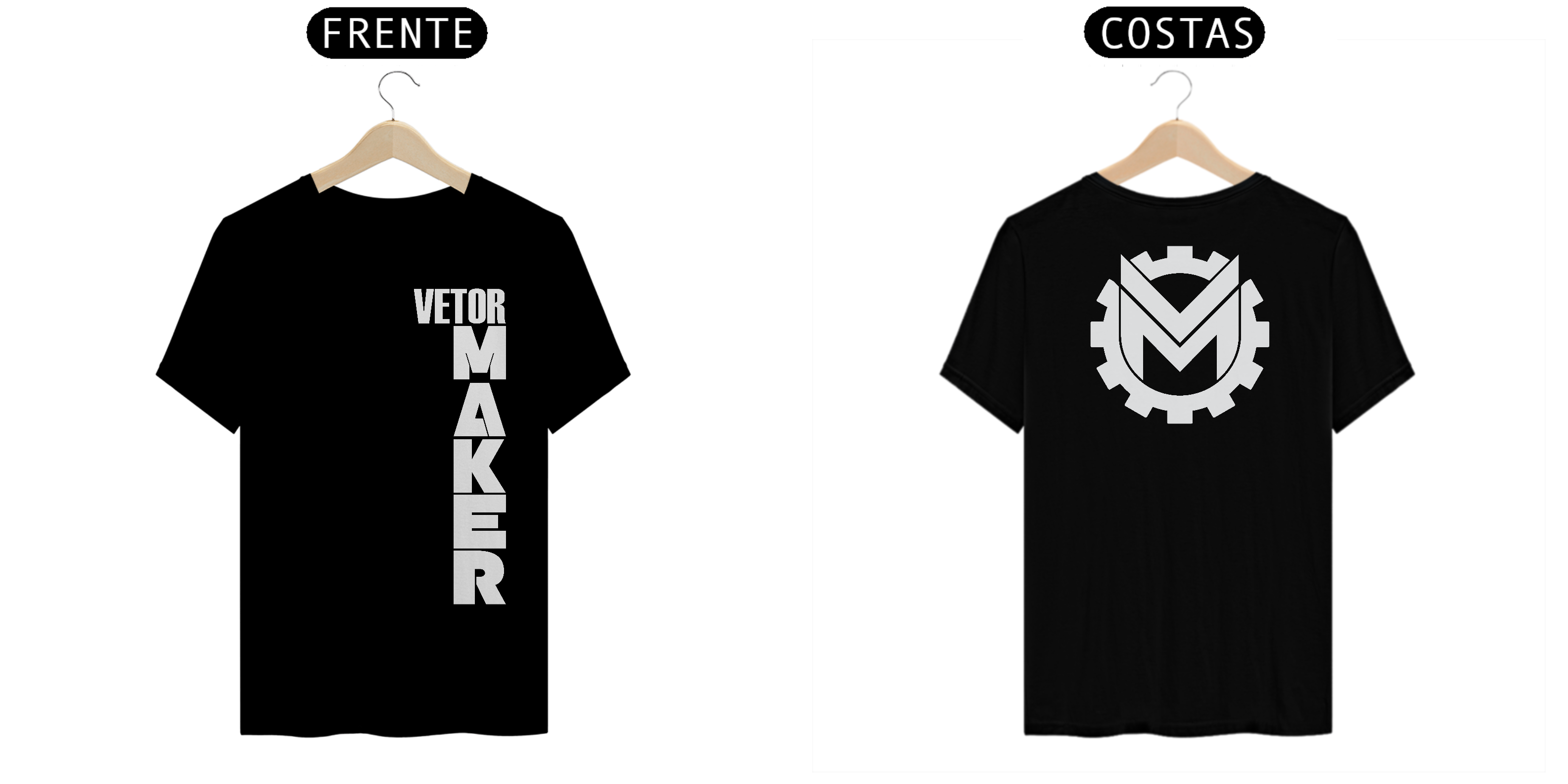 Camiseta com Logo e nome Vertical