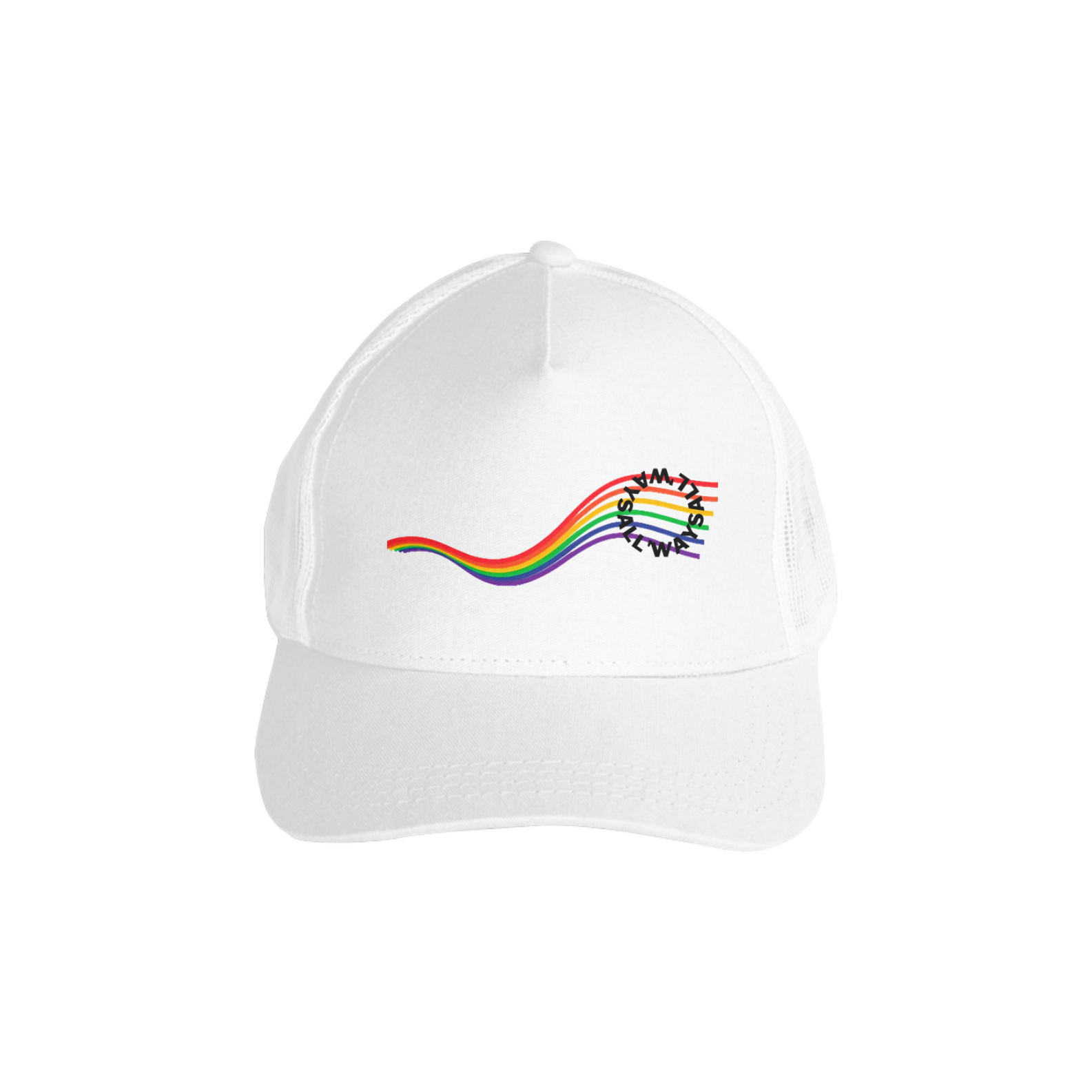 Boné Com Tela All'Ways Logo Arco-Íris