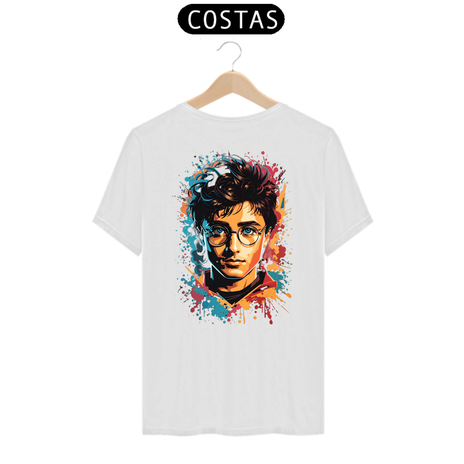 Camisa herry potter, estampa nas costas