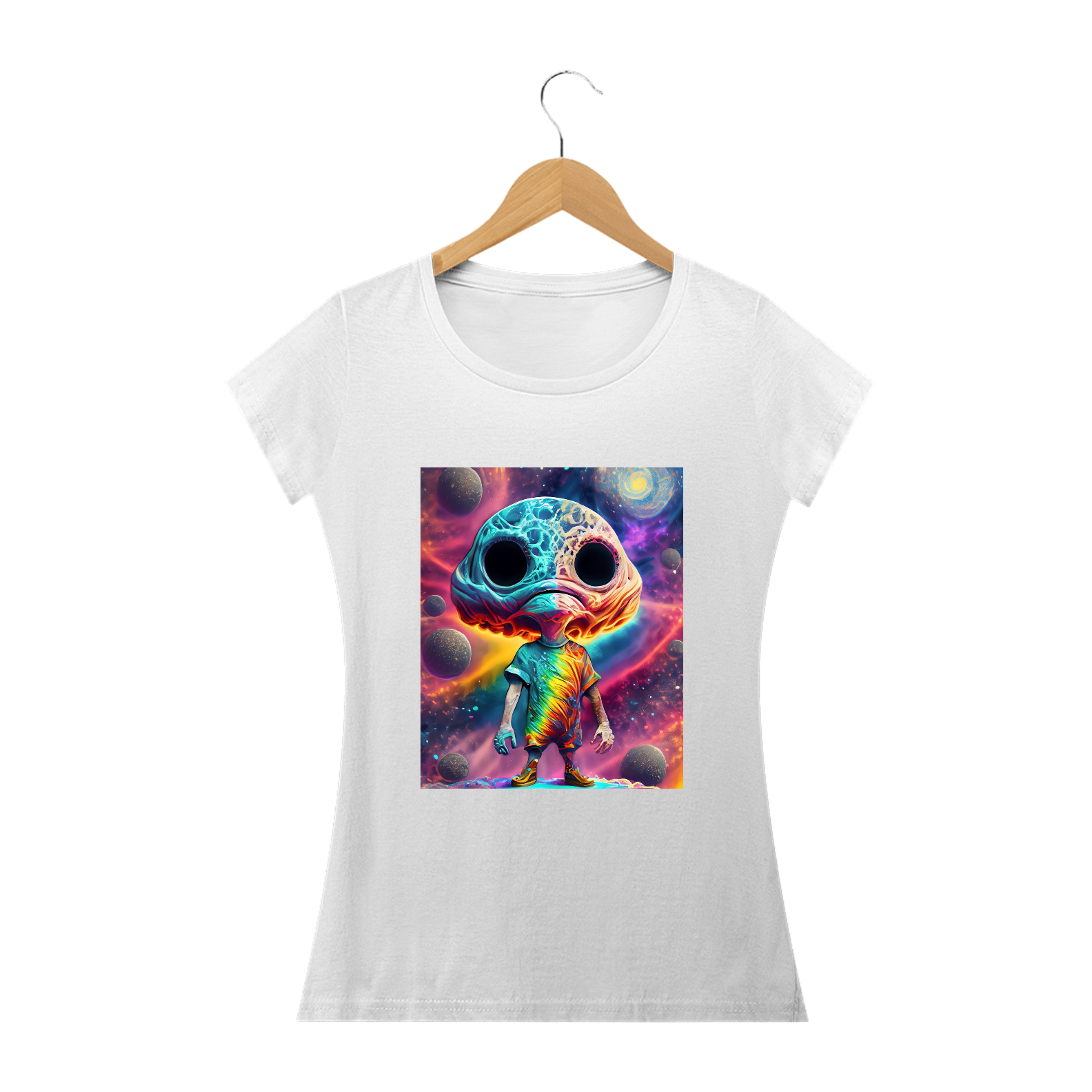 Camiseta Baby Long Alien intergaláctico Alucinógena Colection