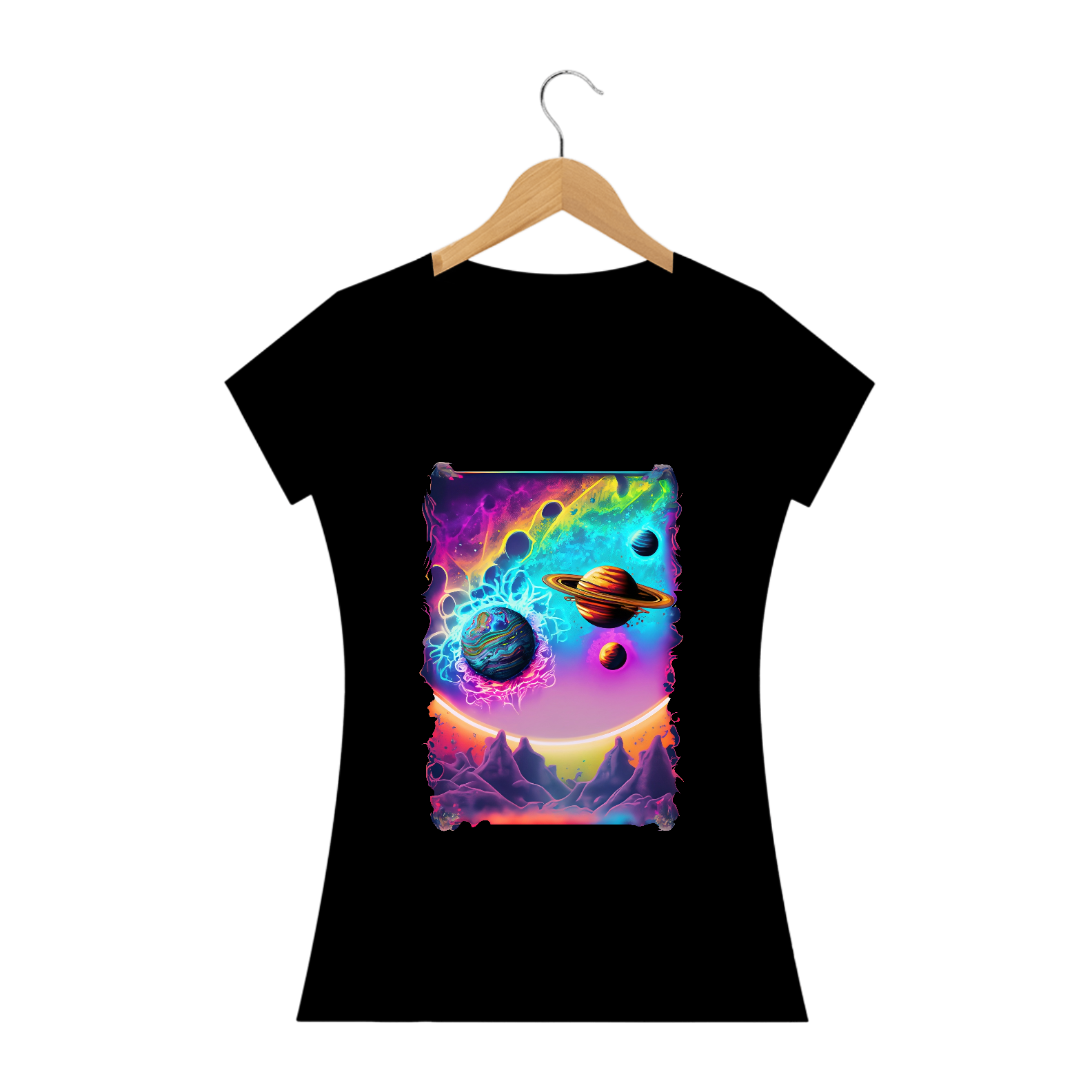 Camiseta Baby Long Universo Alucinógena Colection