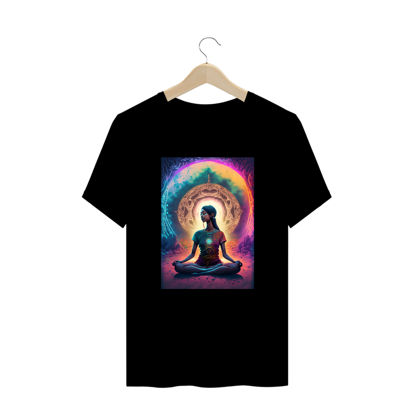 Camiseta Oversized Meditar e Evoluir Alucinógena Colection
