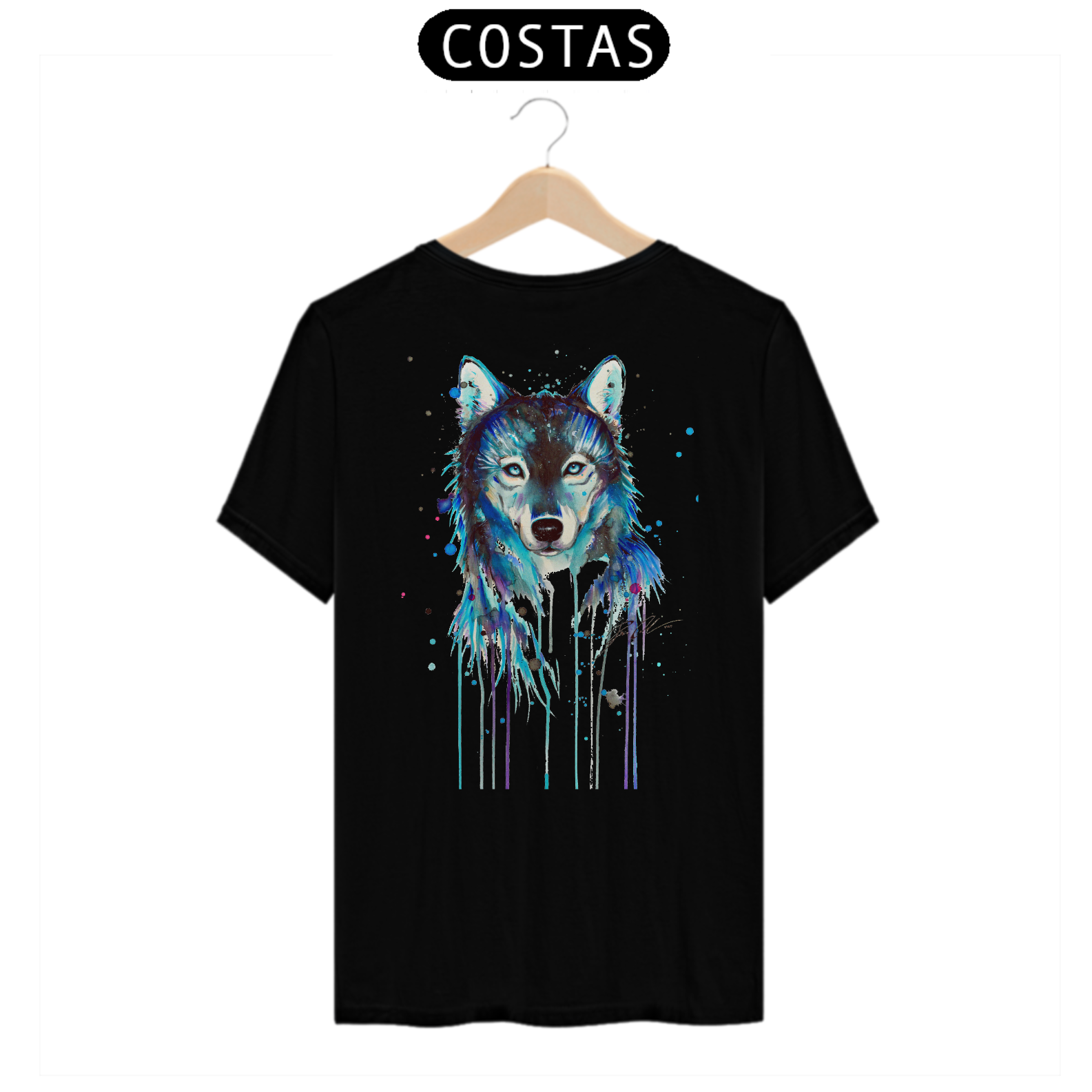 camisa lobo estampado