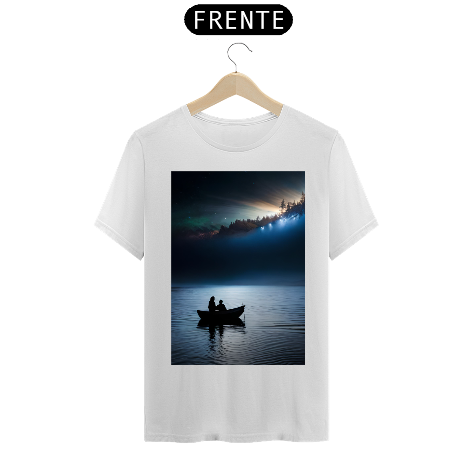 Camisa classic masculina paisagem noturna 