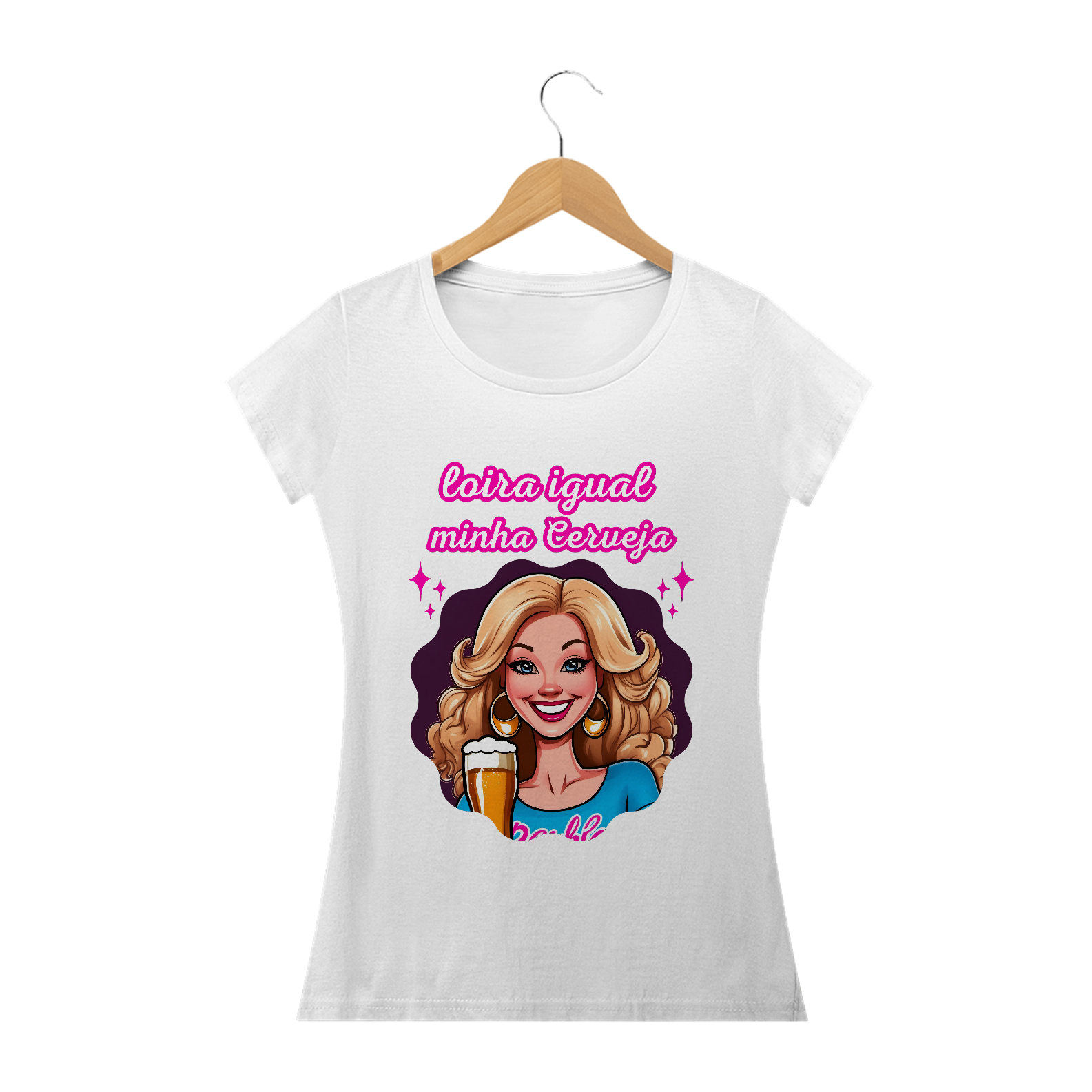 Camiseta Barbie Cervejeira - Loira igual cerveja