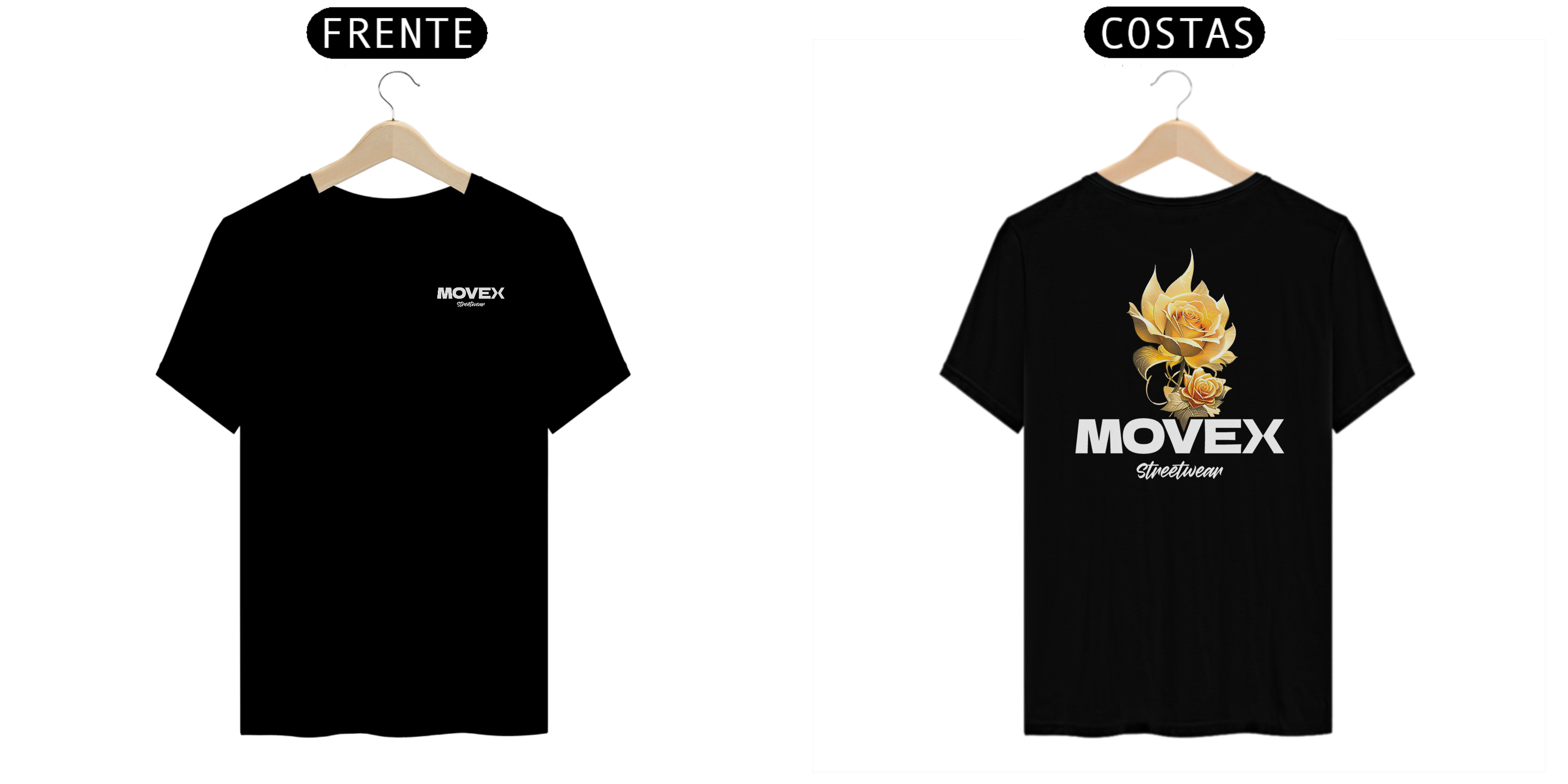 Camiseta Gold´n Roses Frente e Costas - Logo Branco