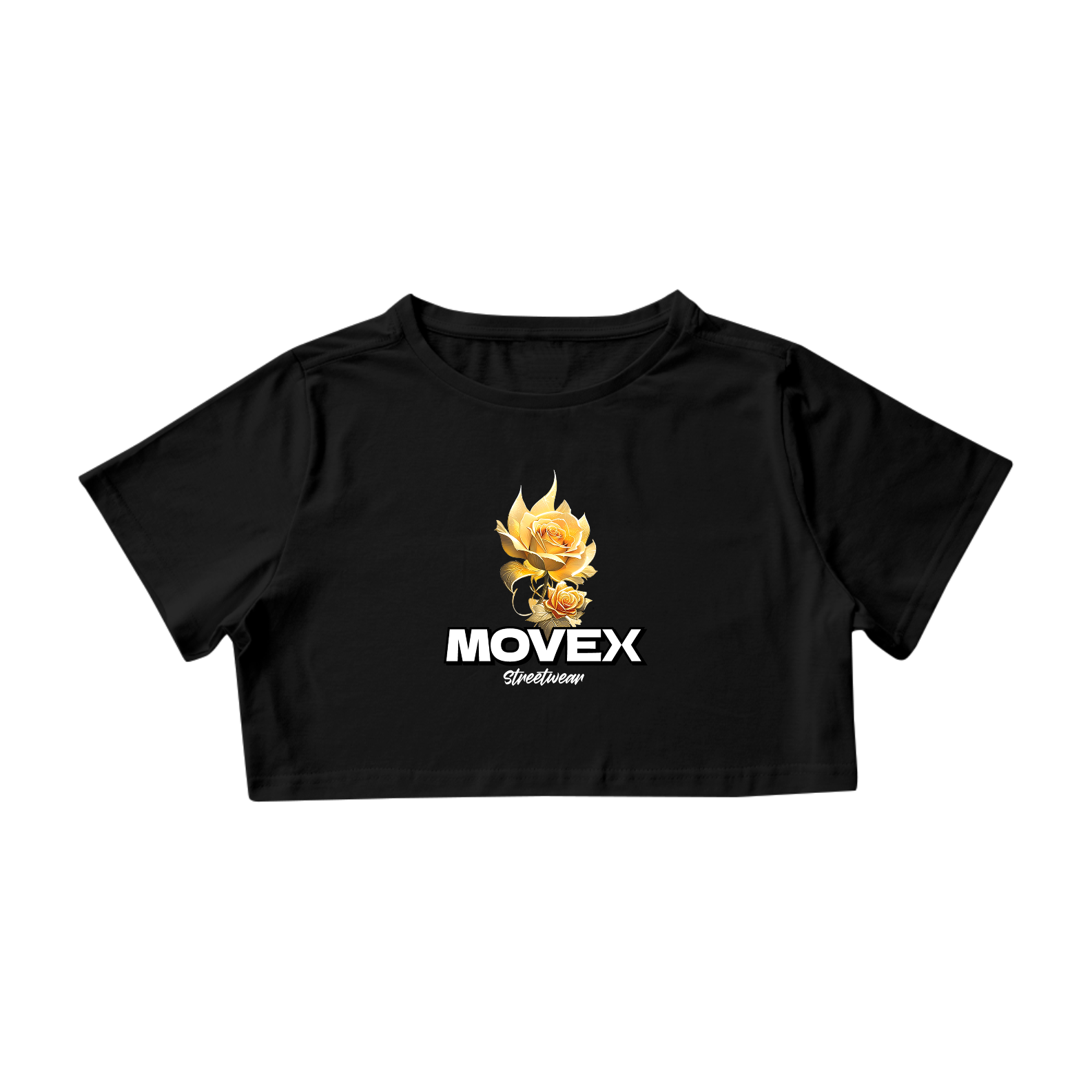 Cropped Gold´n Roses - Logo Branco