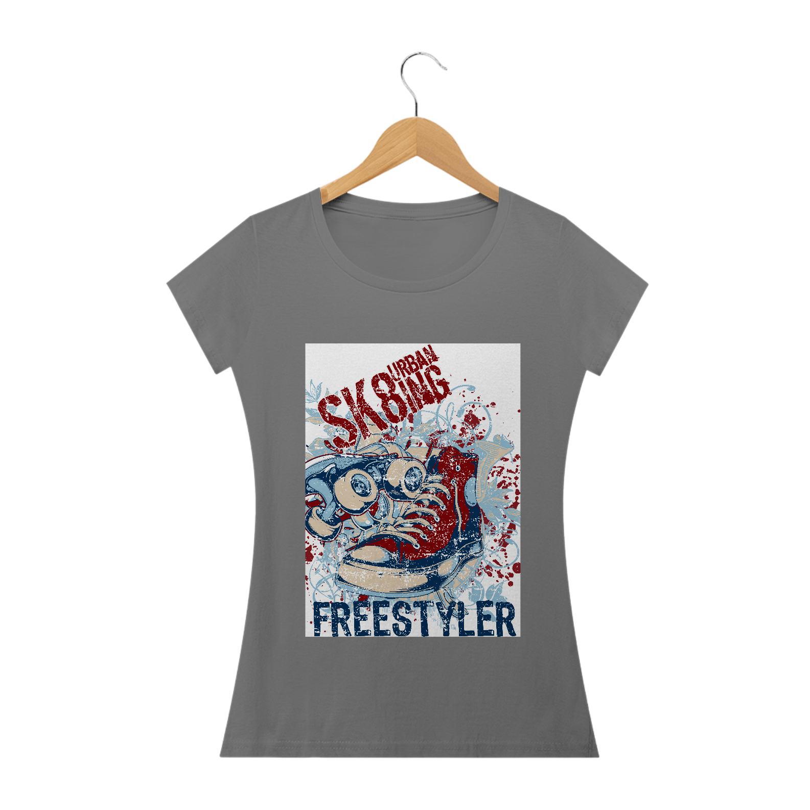 camiseta  feminina  sk8